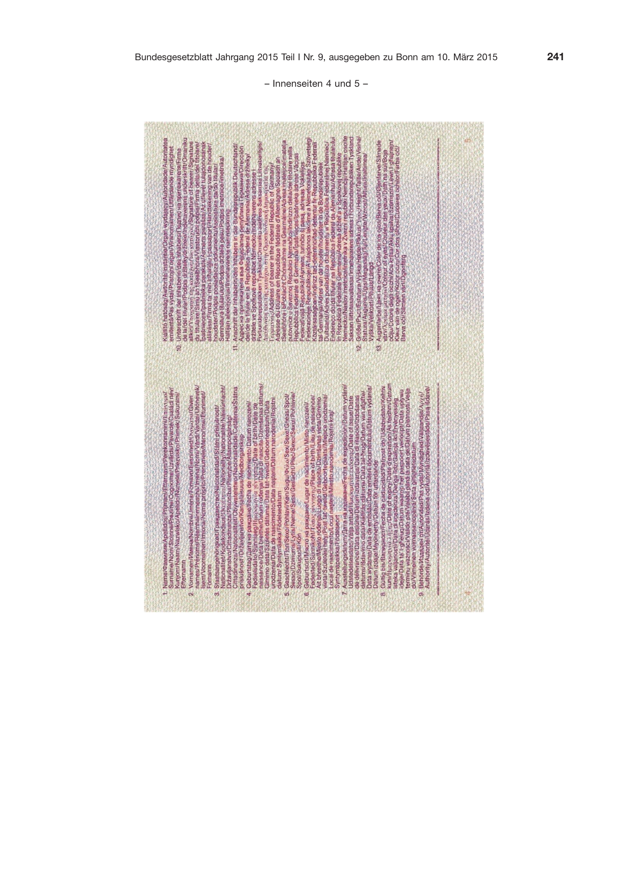 BGBl. 2015, Seite 241 — Originalseite als Abbildung