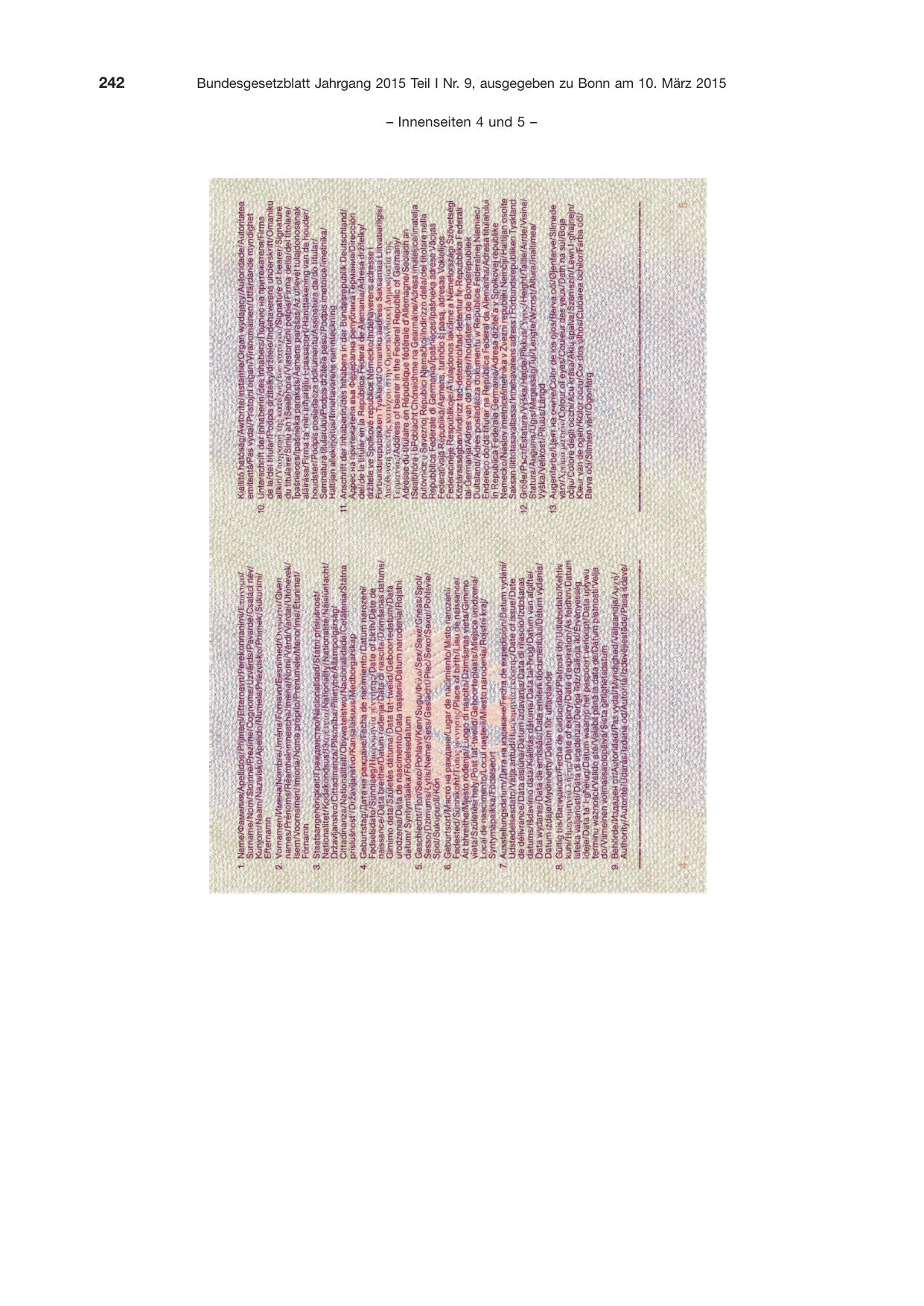 BGBl. 2015, Seite 242 — Originalseite als Abbildung