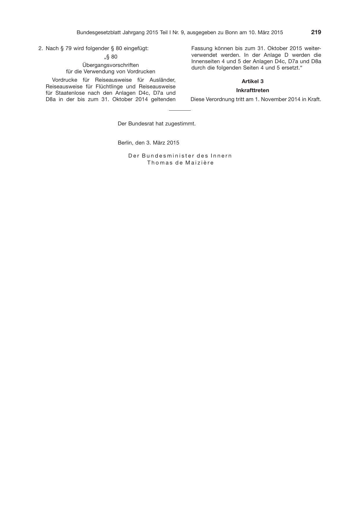 BGBl. 2015, Seite 219 — Originalseite als Abbildung
