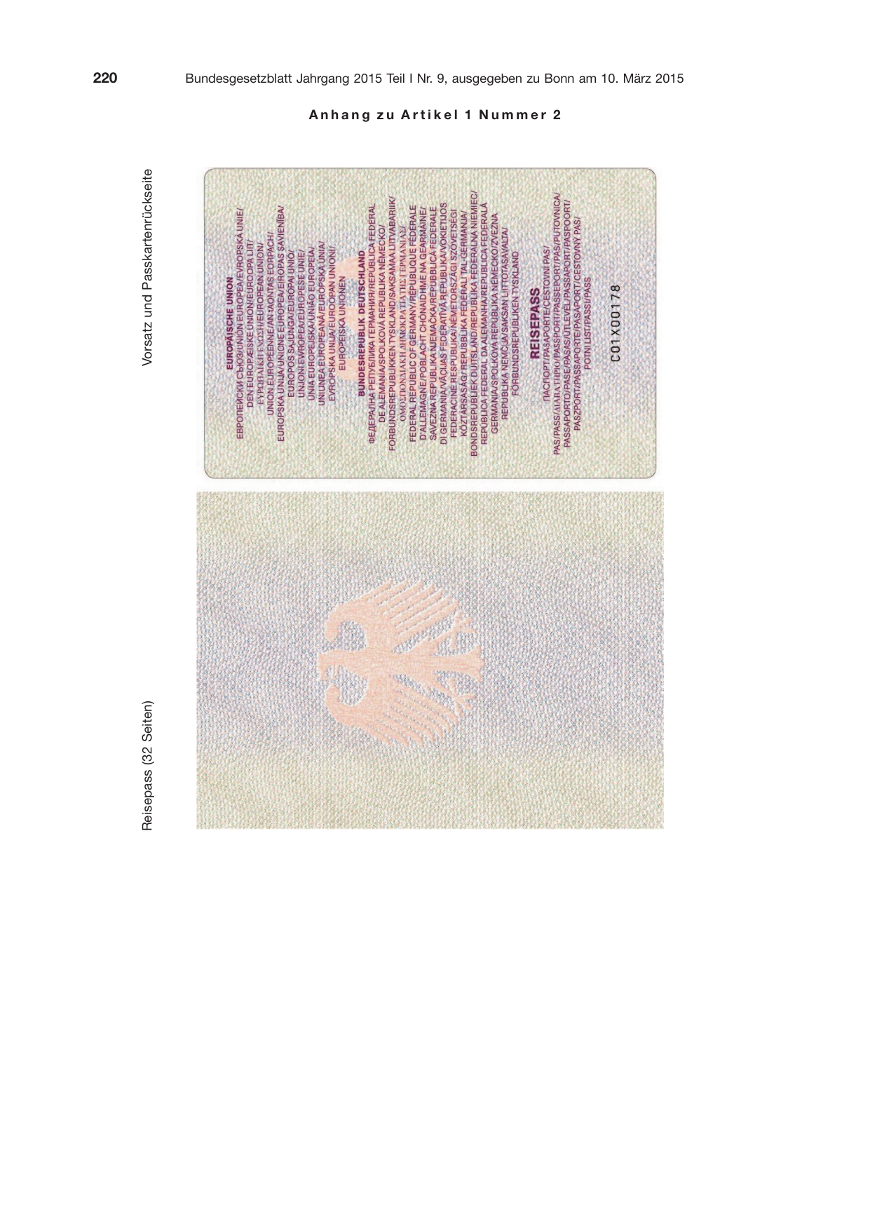 BGBl. 2015, Seite 220 — Originalseite als Abbildung
