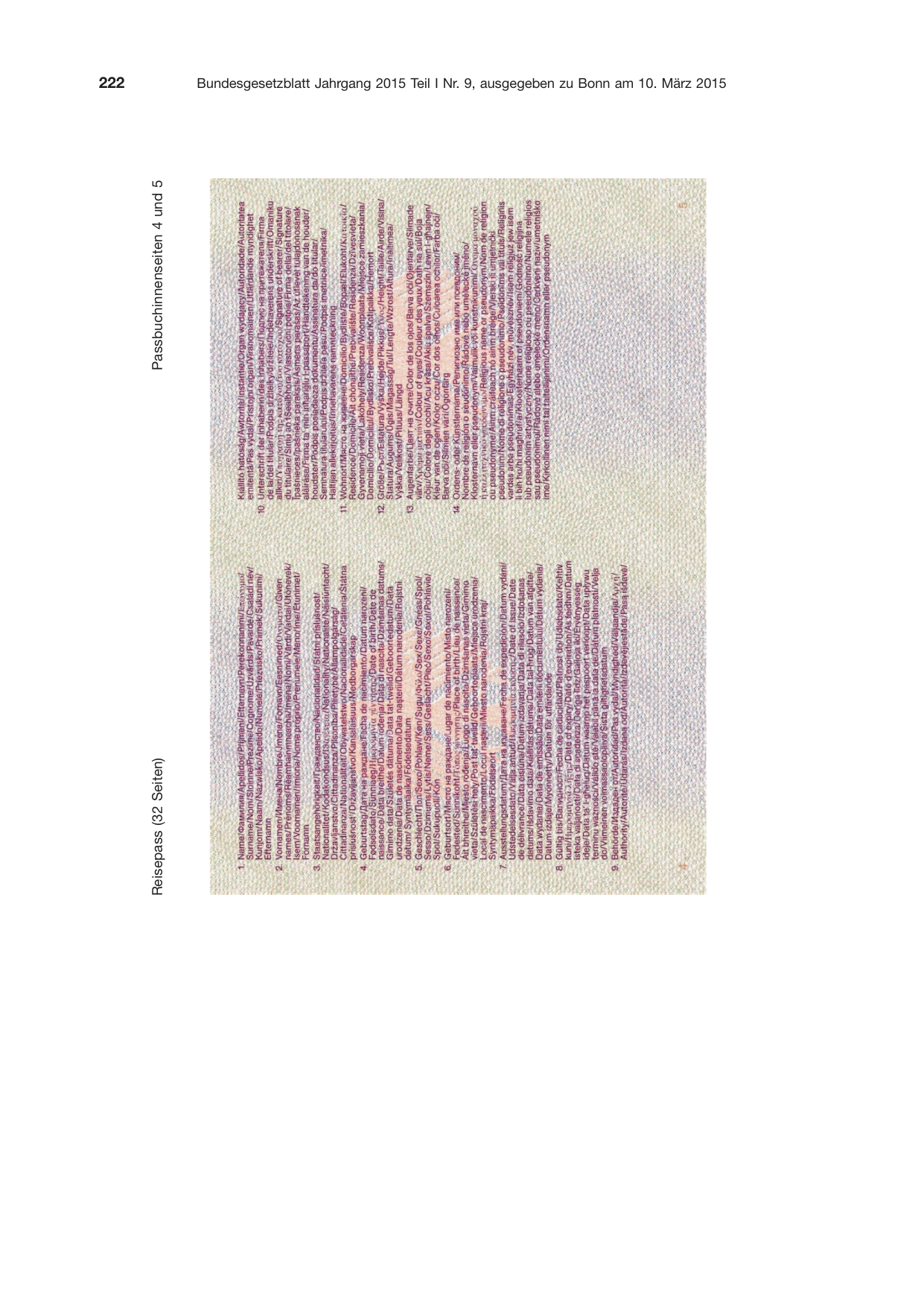BGBl. 2015, Seite 222 — Originalseite als Abbildung