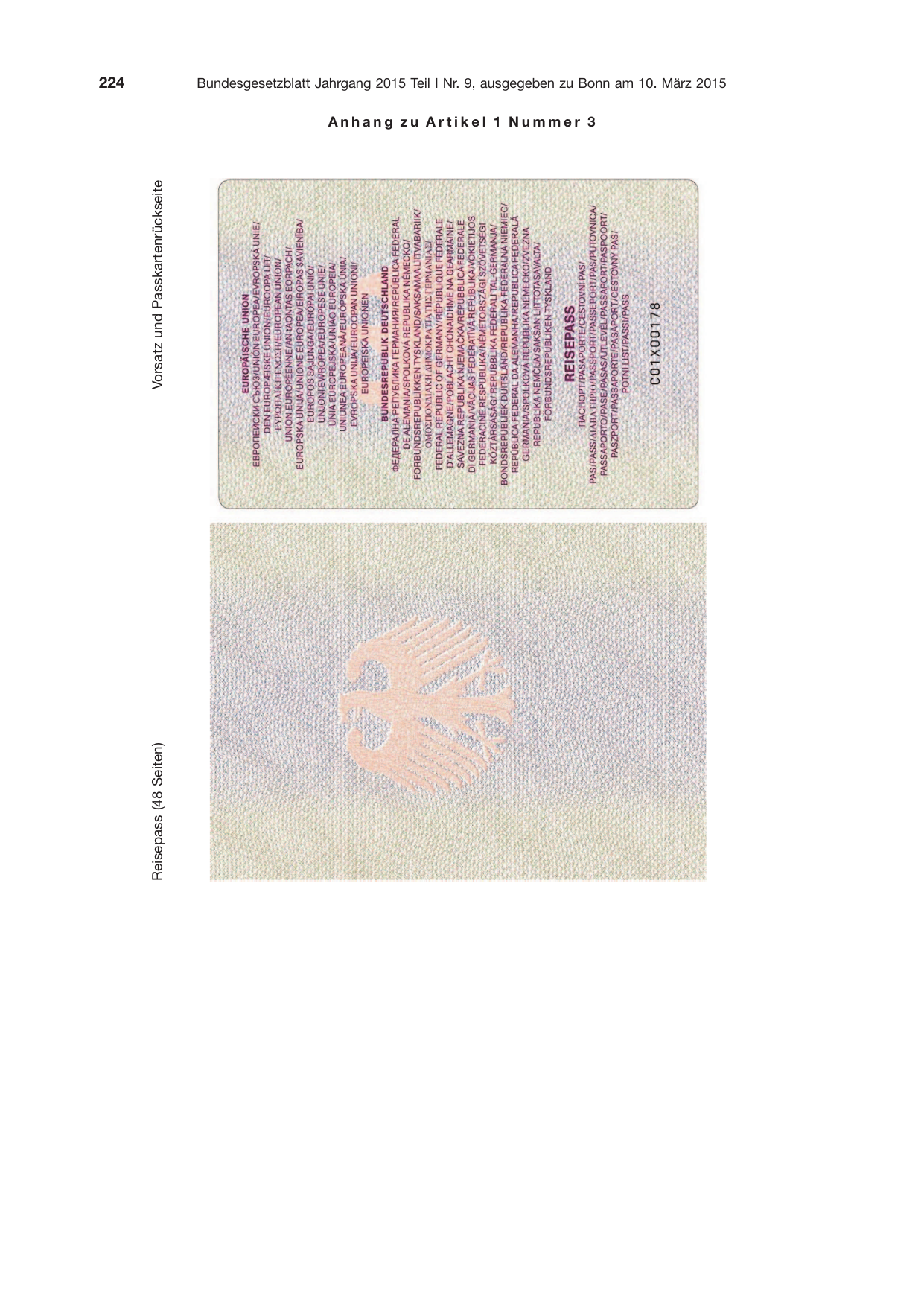 BGBl. 2015, Seite 224 — Originalseite als Abbildung