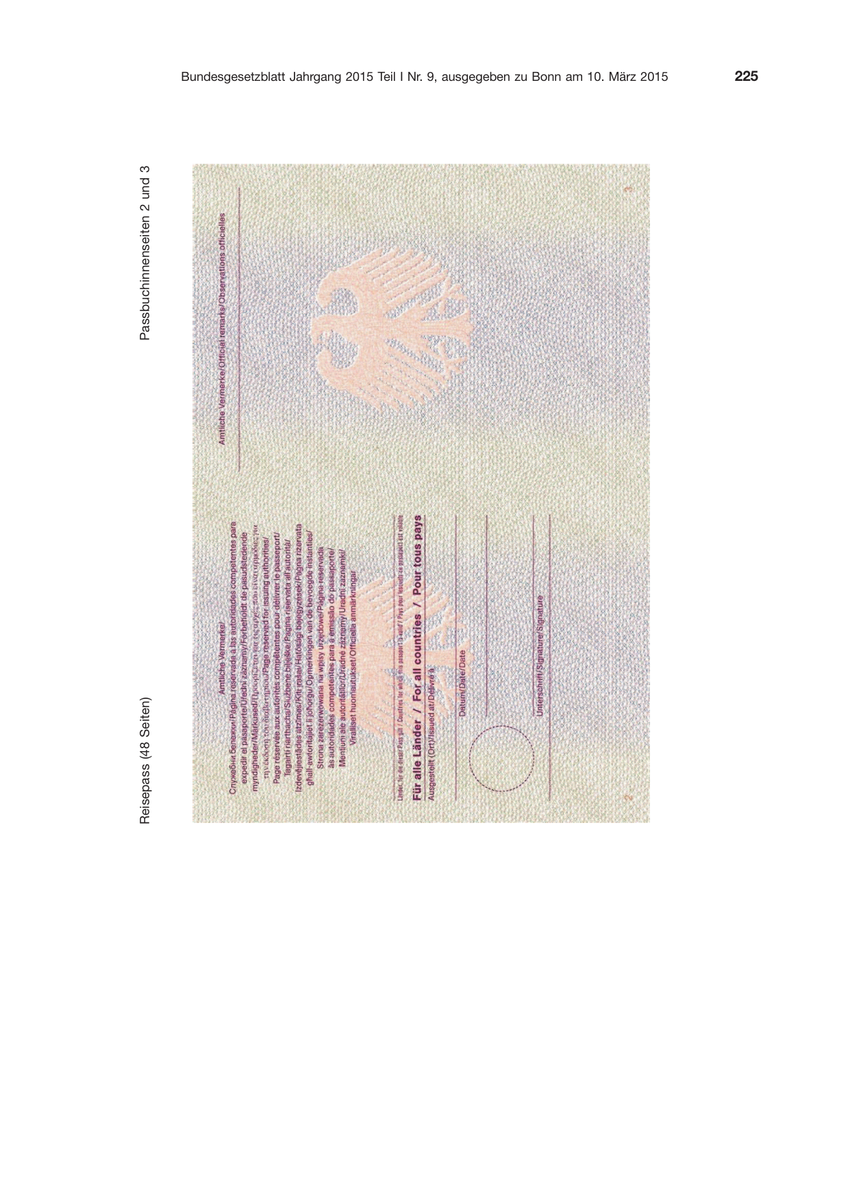 BGBl. 2015, Seite 225 — Originalseite als Abbildung
