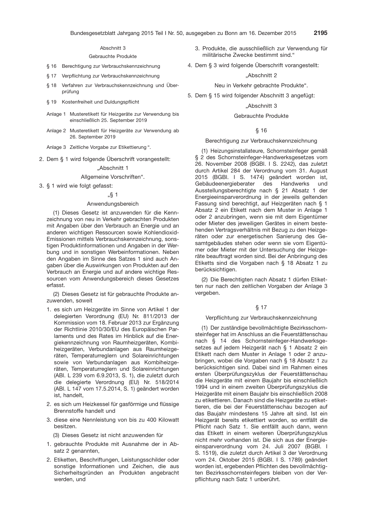 BGBl. 2015, Seite 2195 — Originalseite als Abbildung