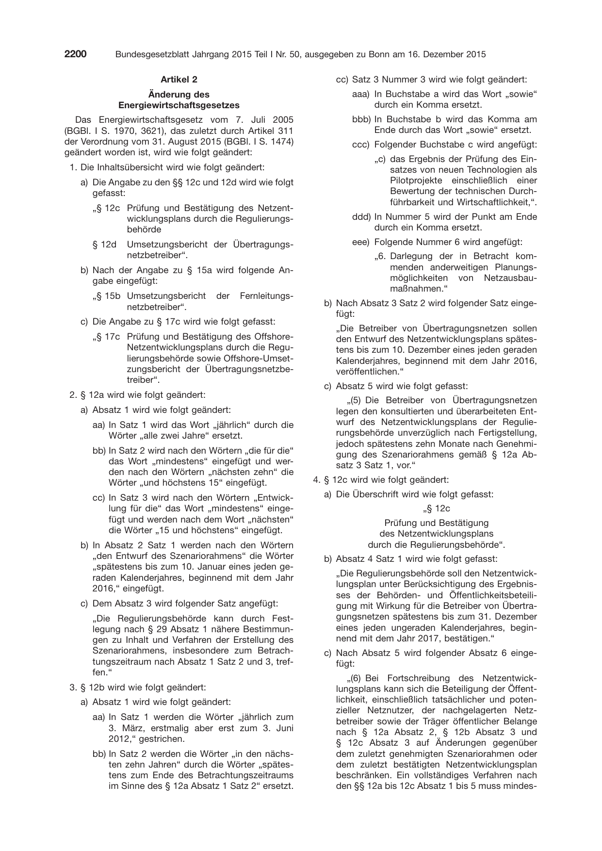 BGBl. 2015, Seite 2200 — Originalseite als Abbildung