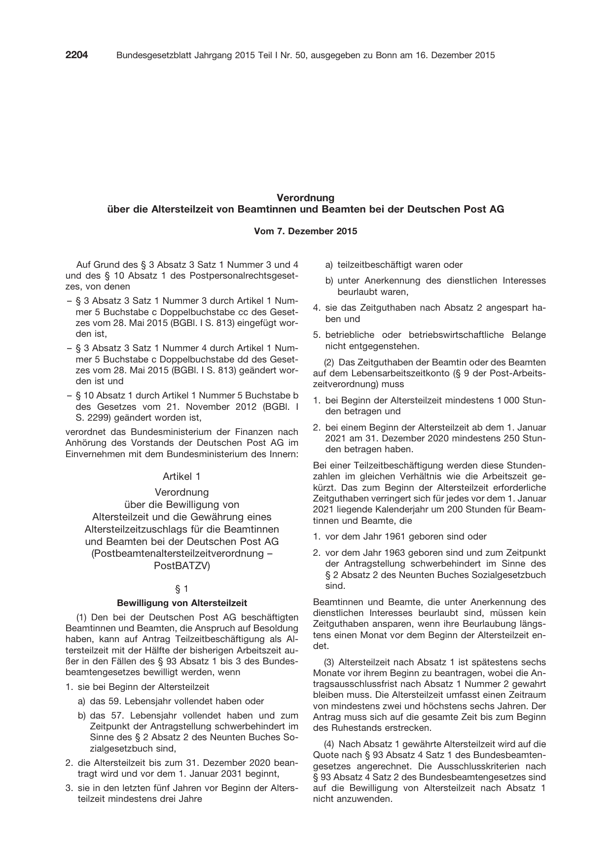 BGBl. 2015, Seite 2204 — Originalseite als Abbildung