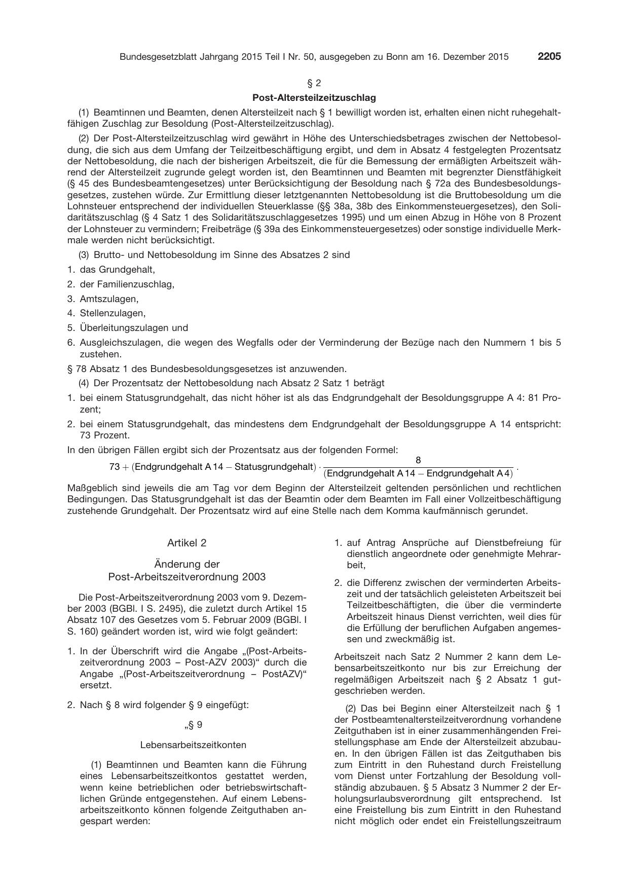 BGBl. 2015, Seite 2205 — Originalseite als Abbildung