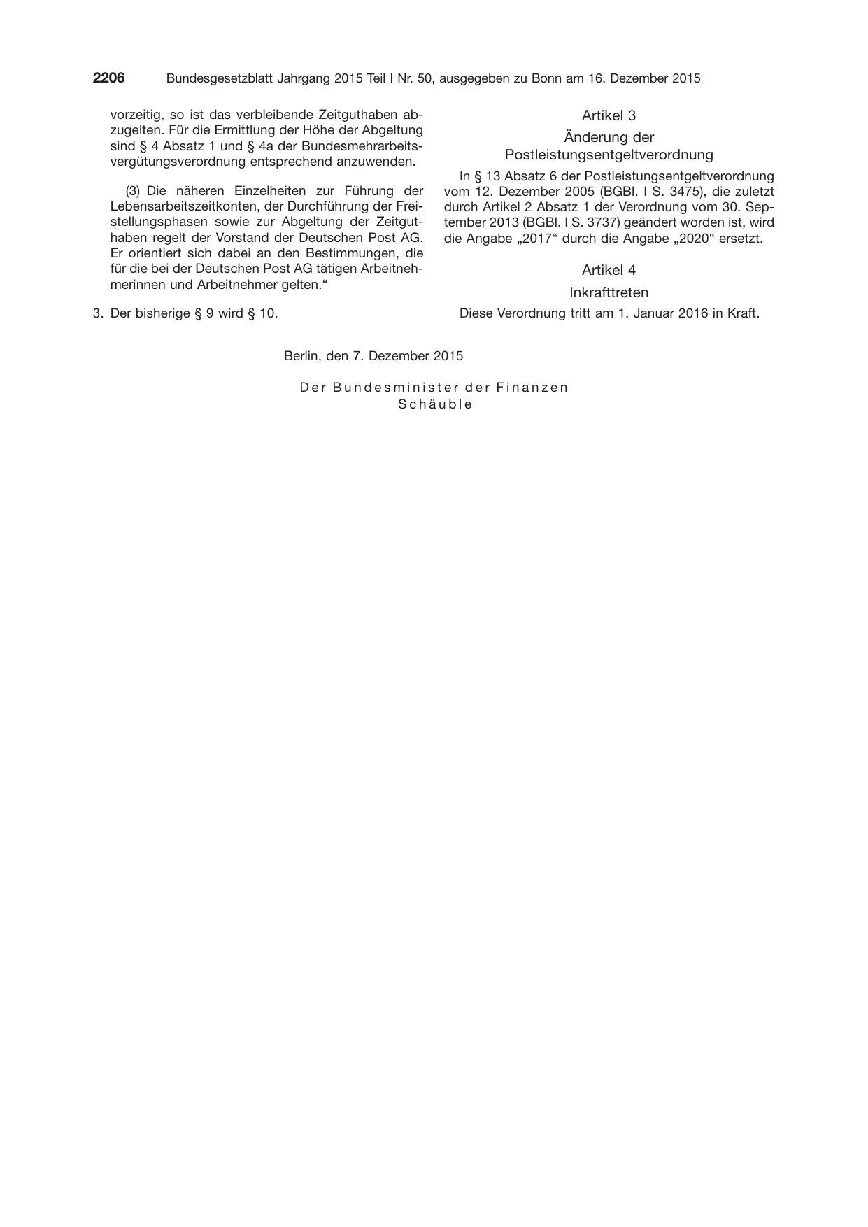 BGBl. 2015, Seite 2206 — Originalseite als Abbildung