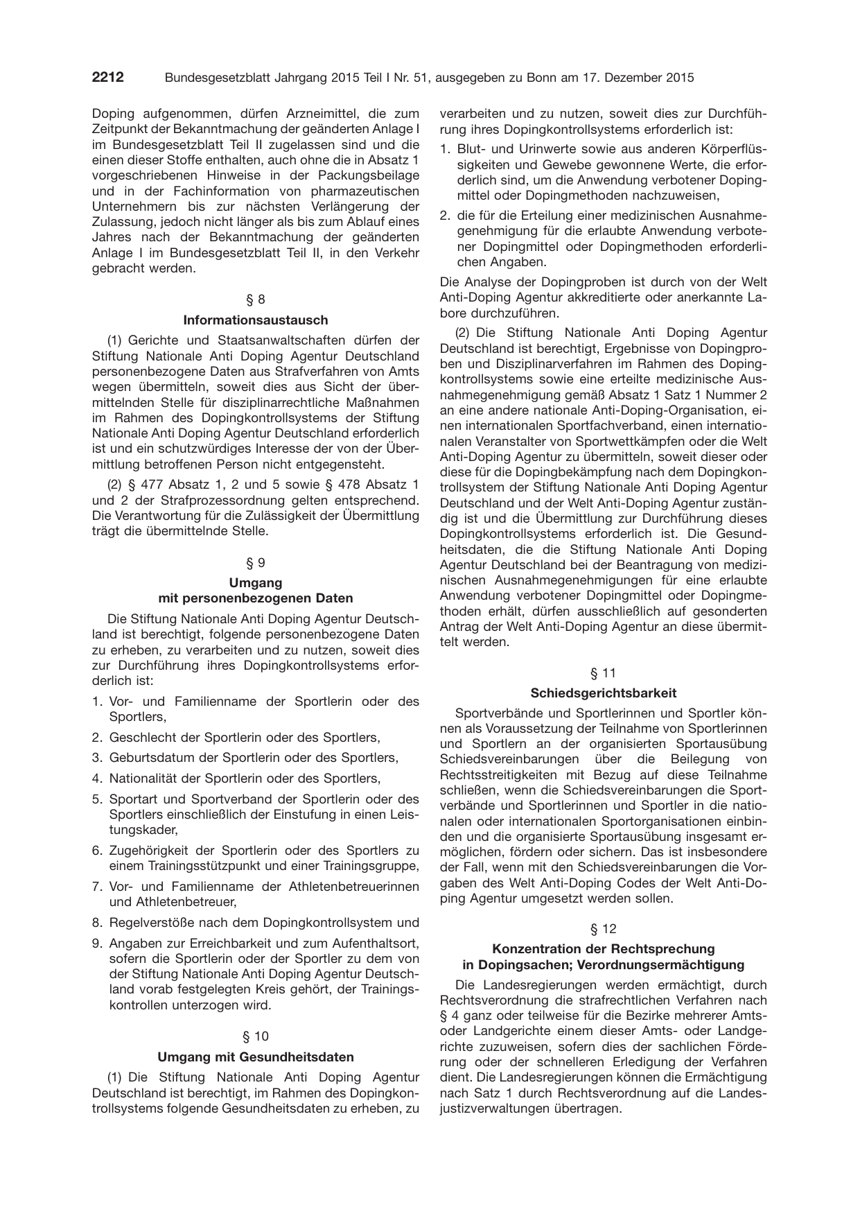 BGBl. 2015, Seite 2212 — Originalseite als Abbildung