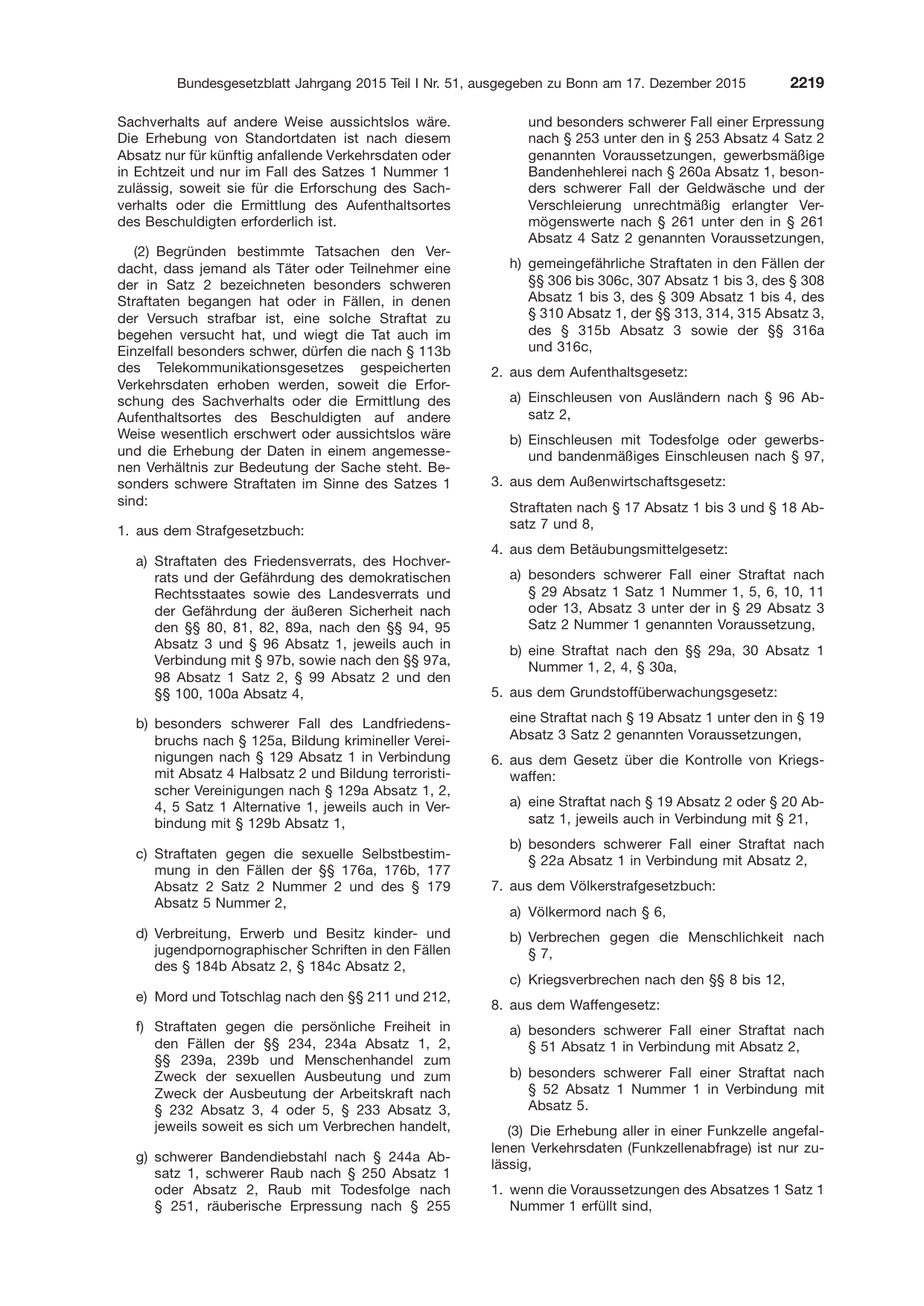 BGBl. 2015, Seite 2219 — Originalseite als Abbildung