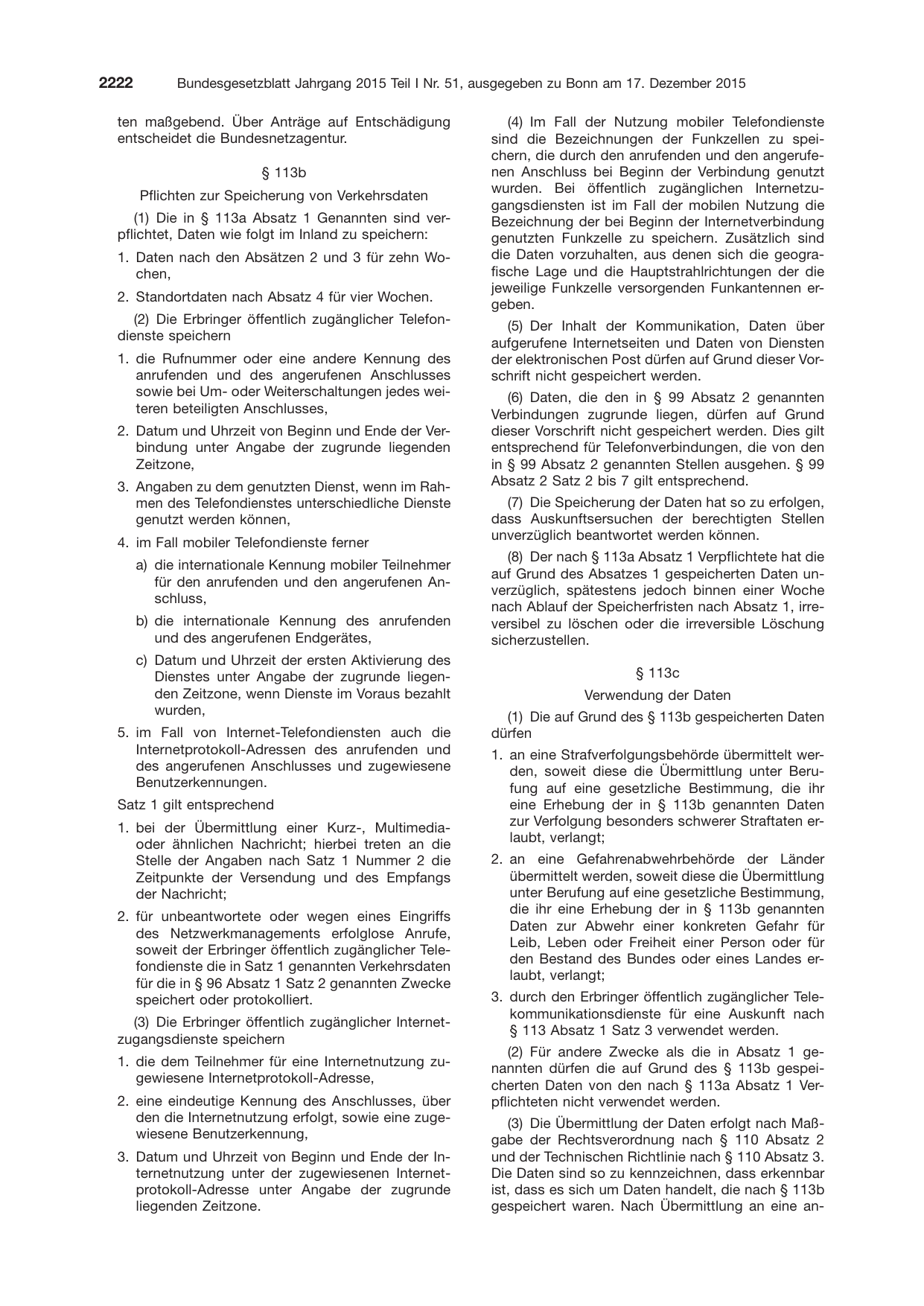 BGBl. 2015, Seite 2222 — Originalseite als Abbildung