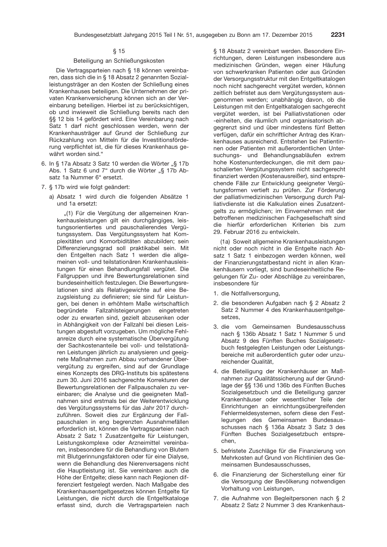 BGBl. 2015, Seite 2231 — Originalseite als Abbildung