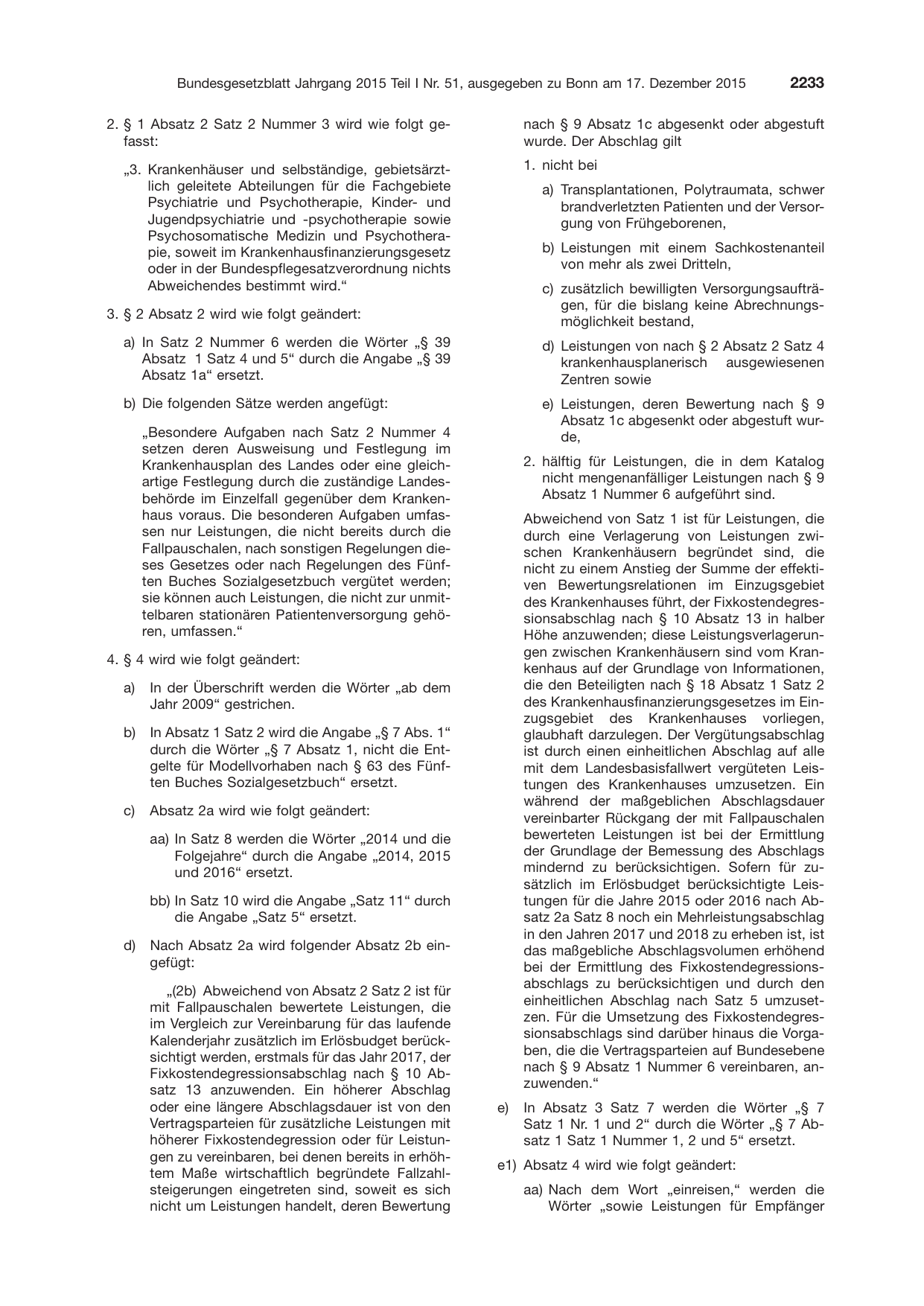 BGBl. 2015, Seite 2233 — Originalseite als Abbildung