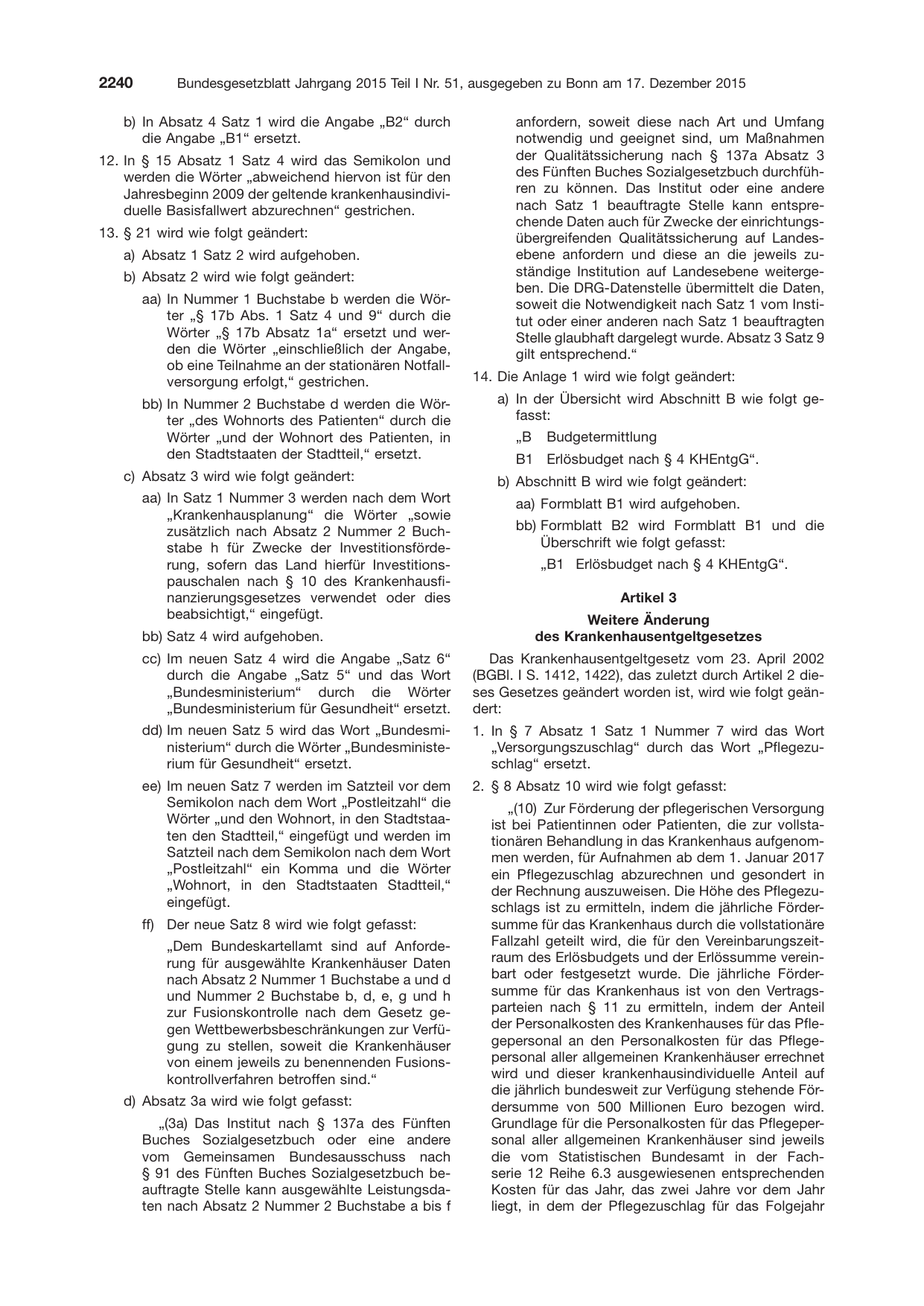BGBl. 2015, Seite 2240 — Originalseite als Abbildung