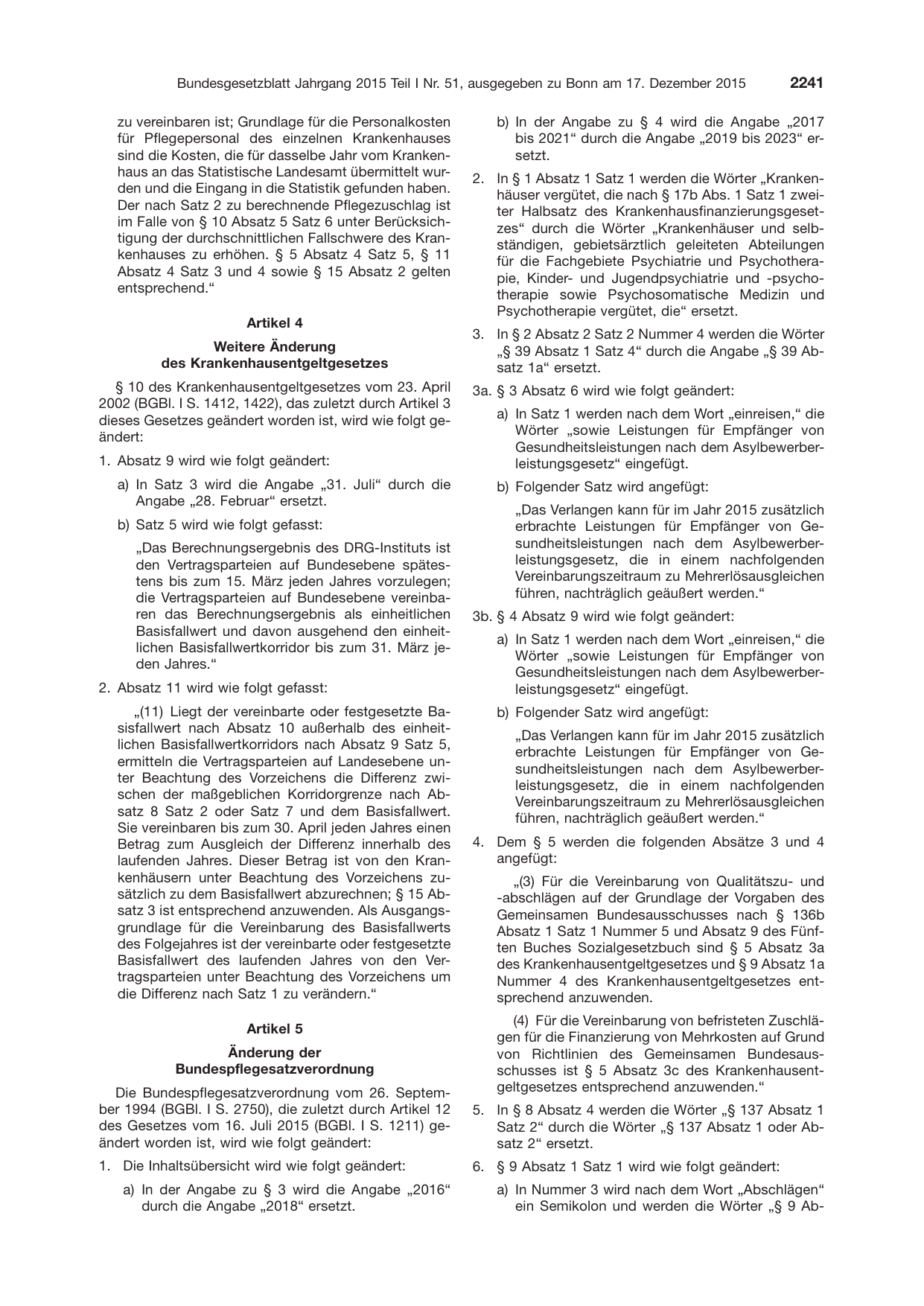 BGBl. 2015, Seite 2241 — Originalseite als Abbildung