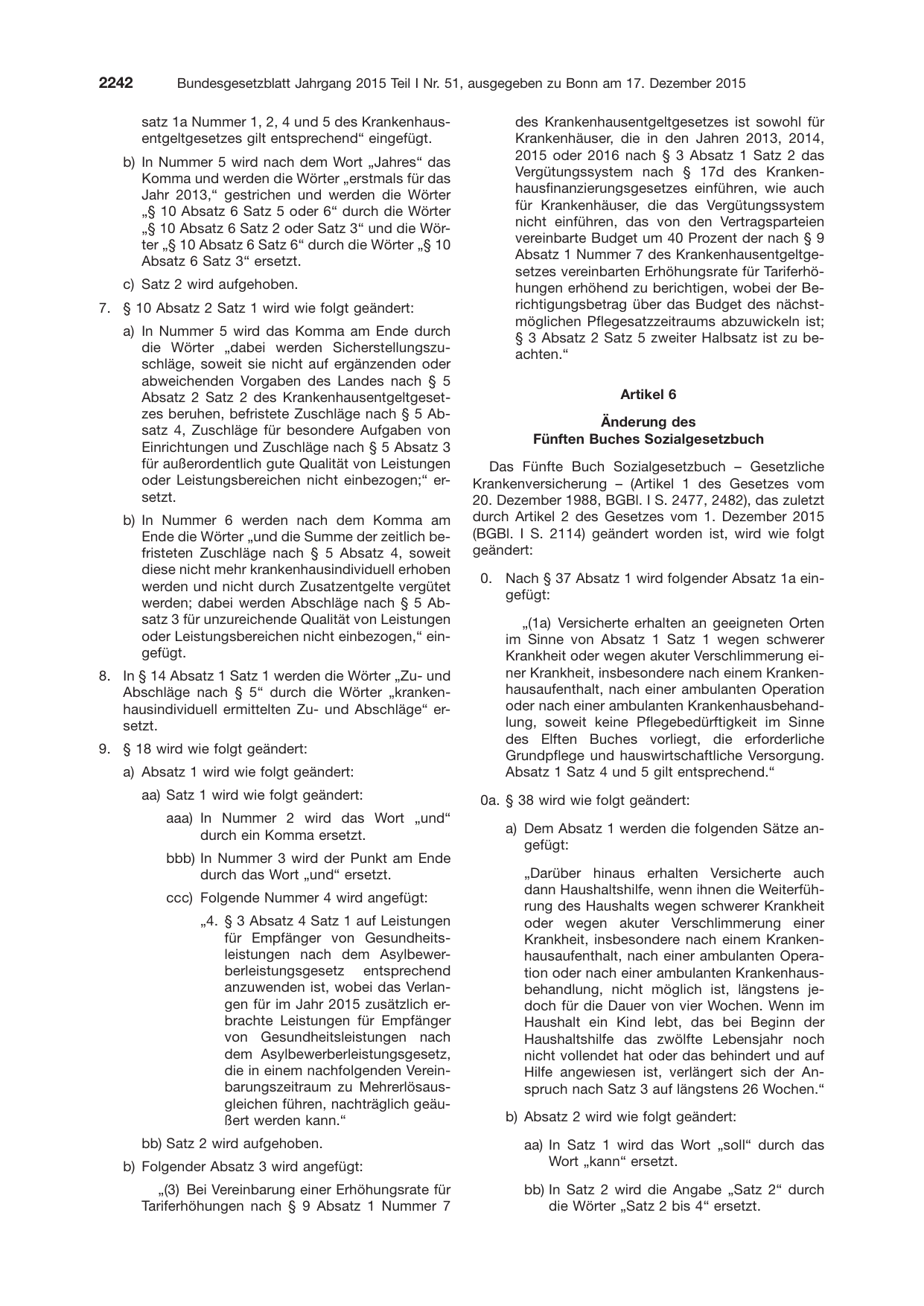 BGBl. 2015, Seite 2242 — Originalseite als Abbildung