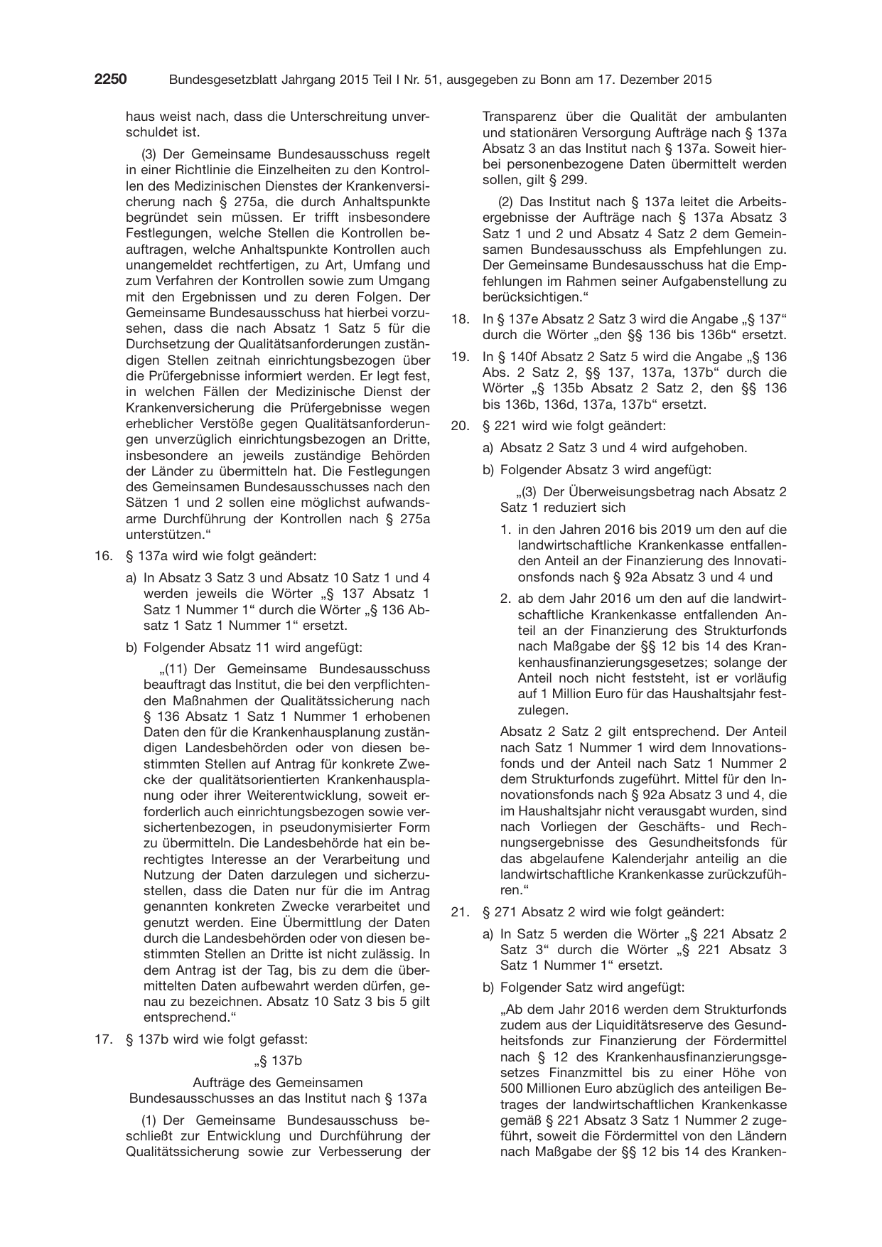 BGBl. 2015, Seite 2250 — Originalseite als Abbildung