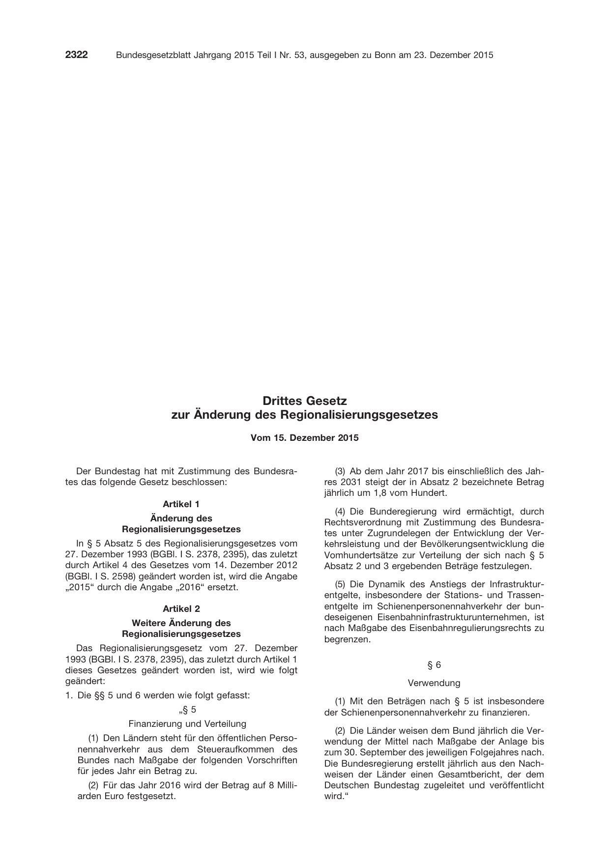 BGBl. 2015, Seite 2322 — Originalseite als Abbildung