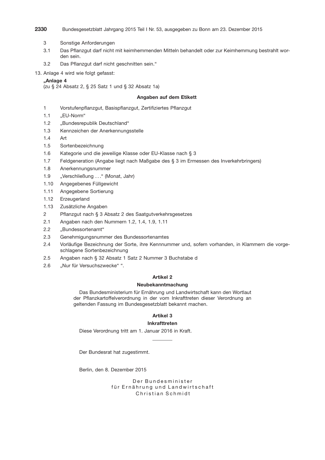 BGBl. 2015, Seite 2330 — Originalseite als Abbildung