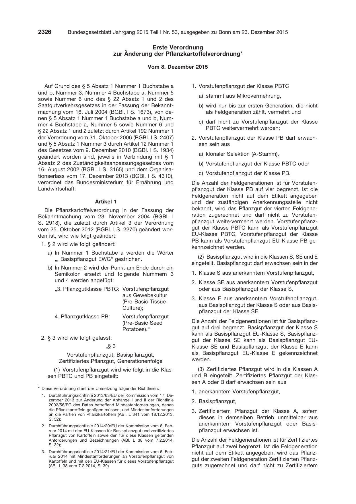 BGBl. 2015, Seite 2326 — Originalseite als Abbildung