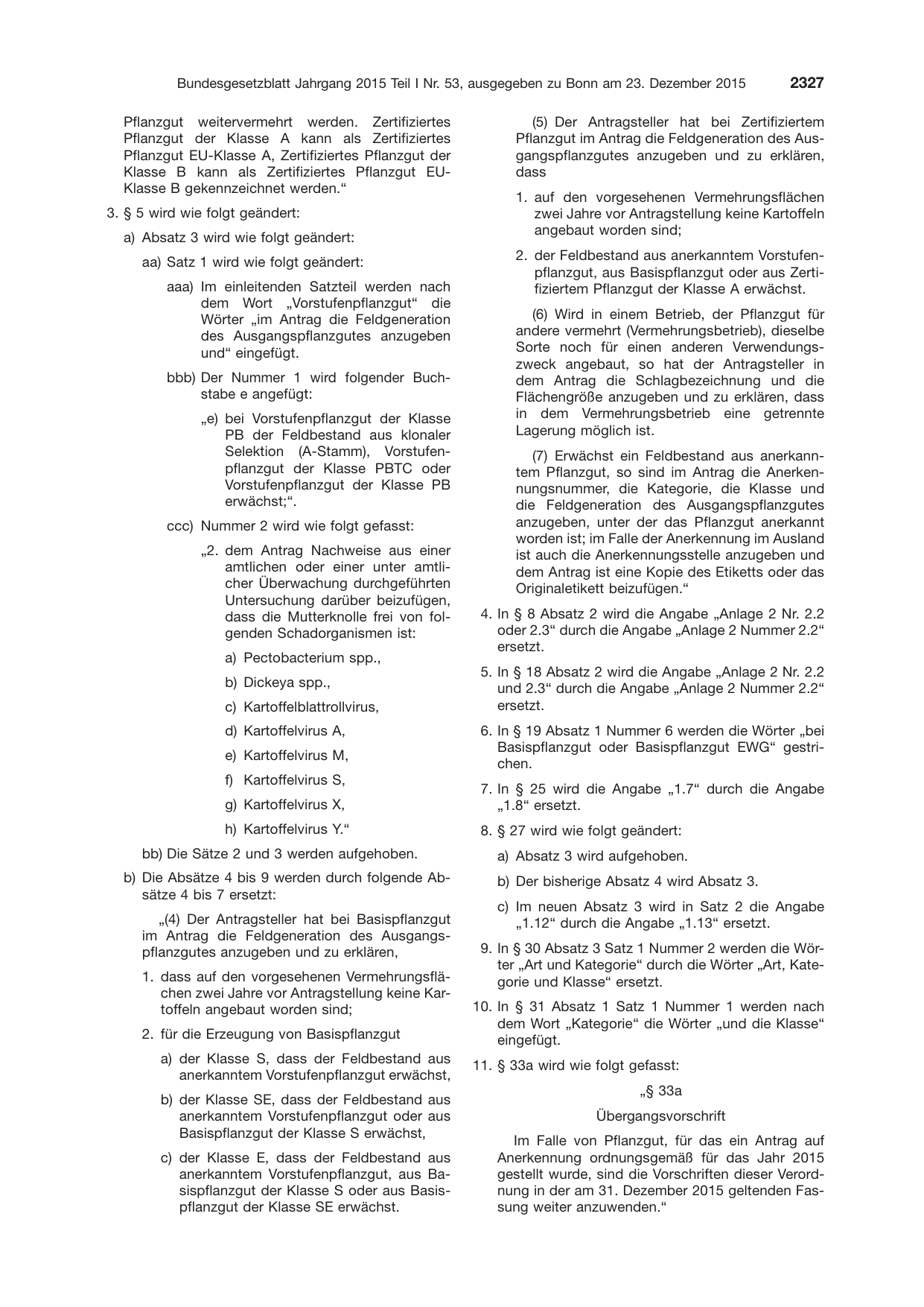 BGBl. 2015, Seite 2327 — Originalseite als Abbildung
