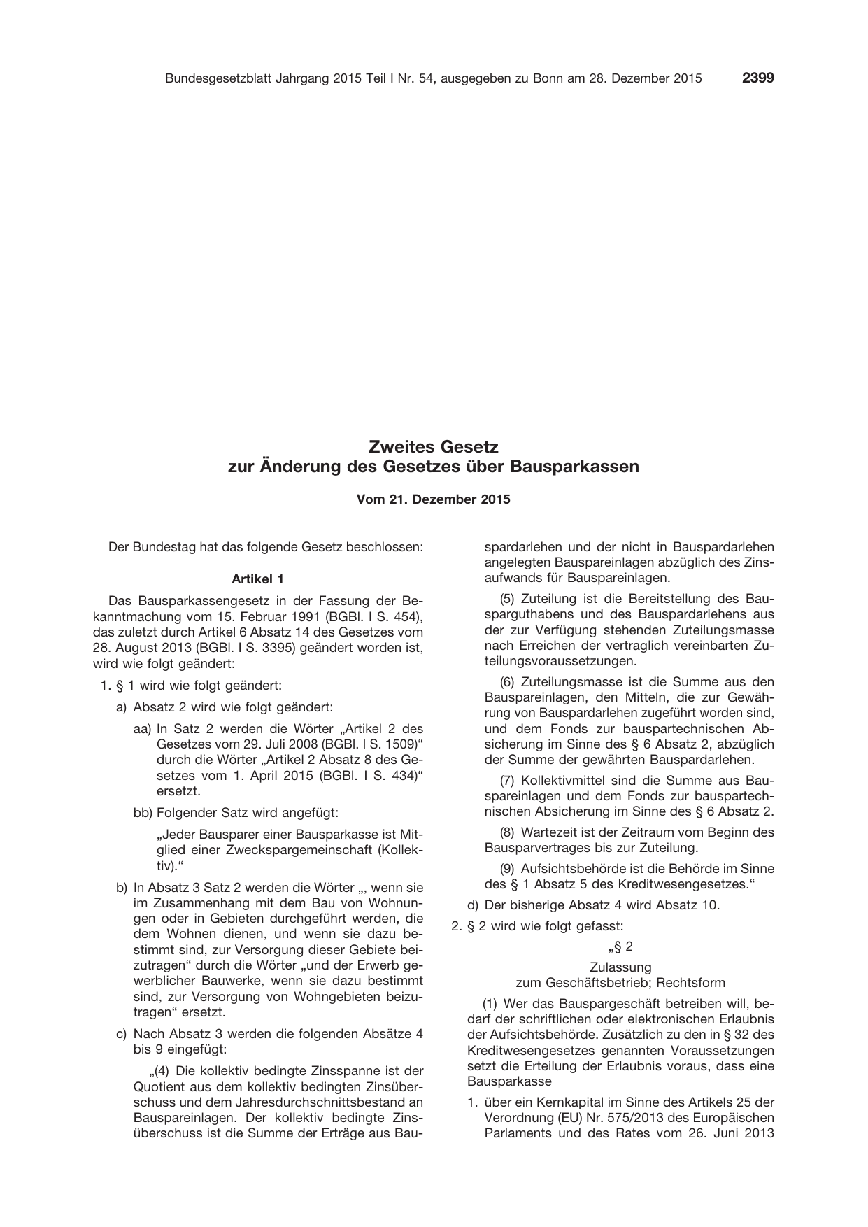 BGBl. 2015, Seite 2399 — Originalseite als Abbildung