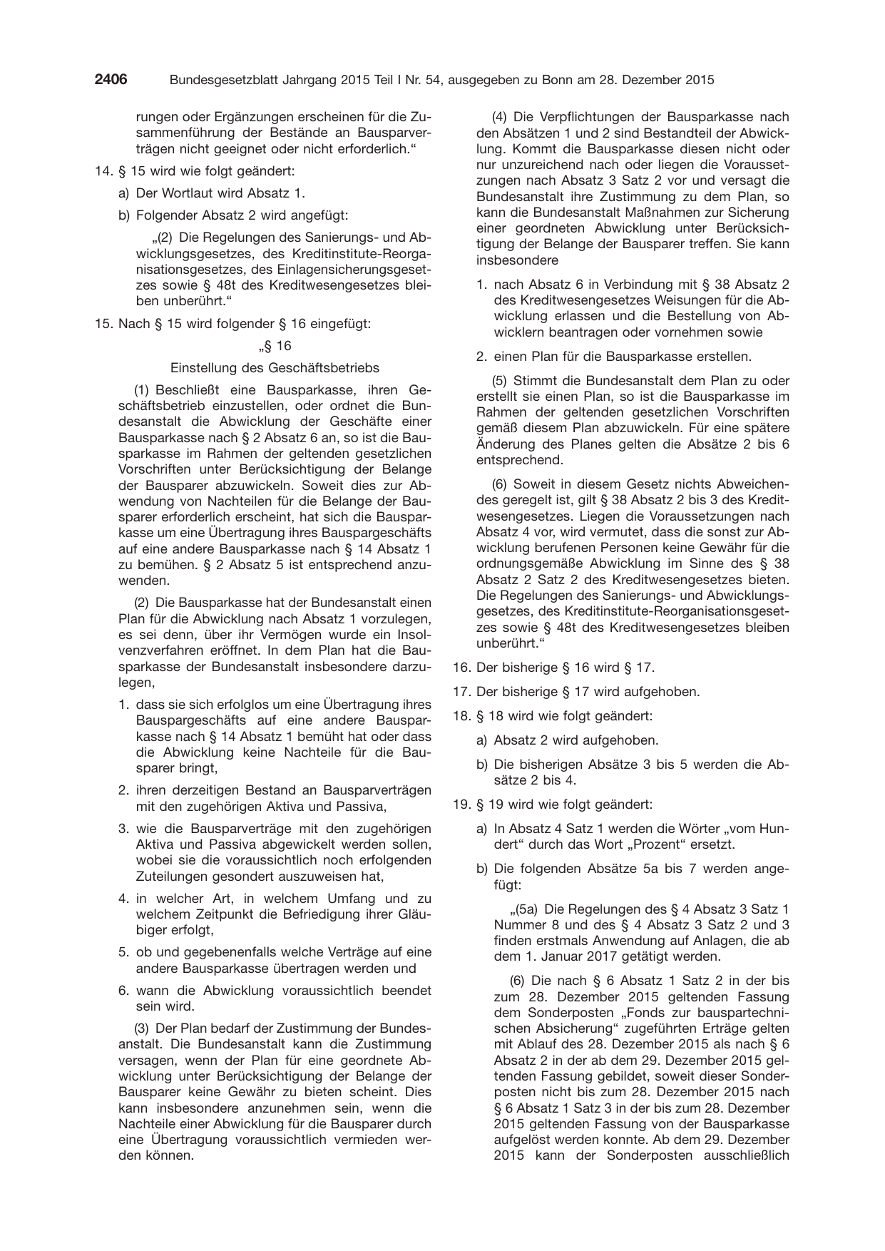 BGBl. 2015, Seite 2406 — Originalseite als Abbildung