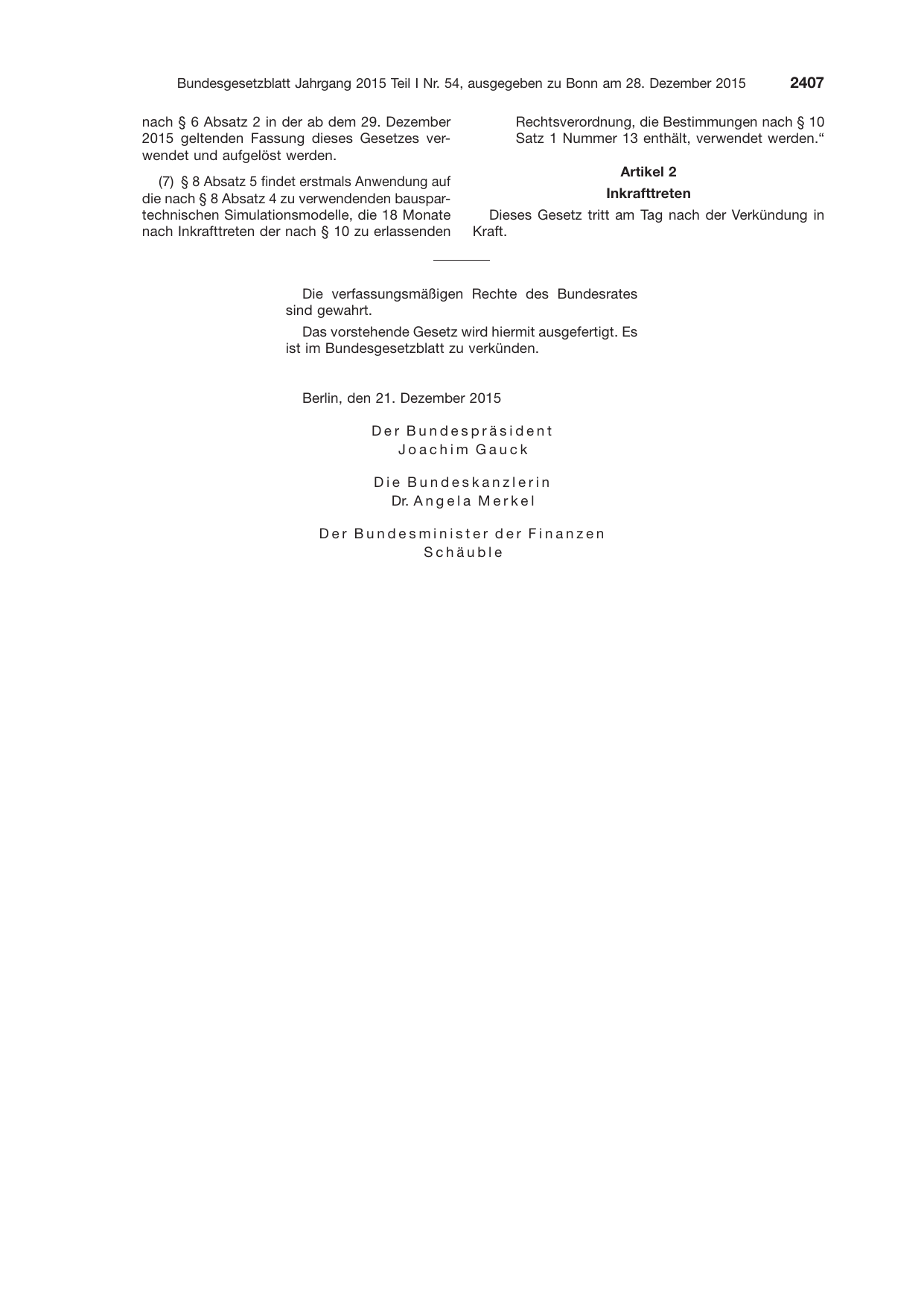 BGBl. 2015, Seite 2407 — Originalseite als Abbildung