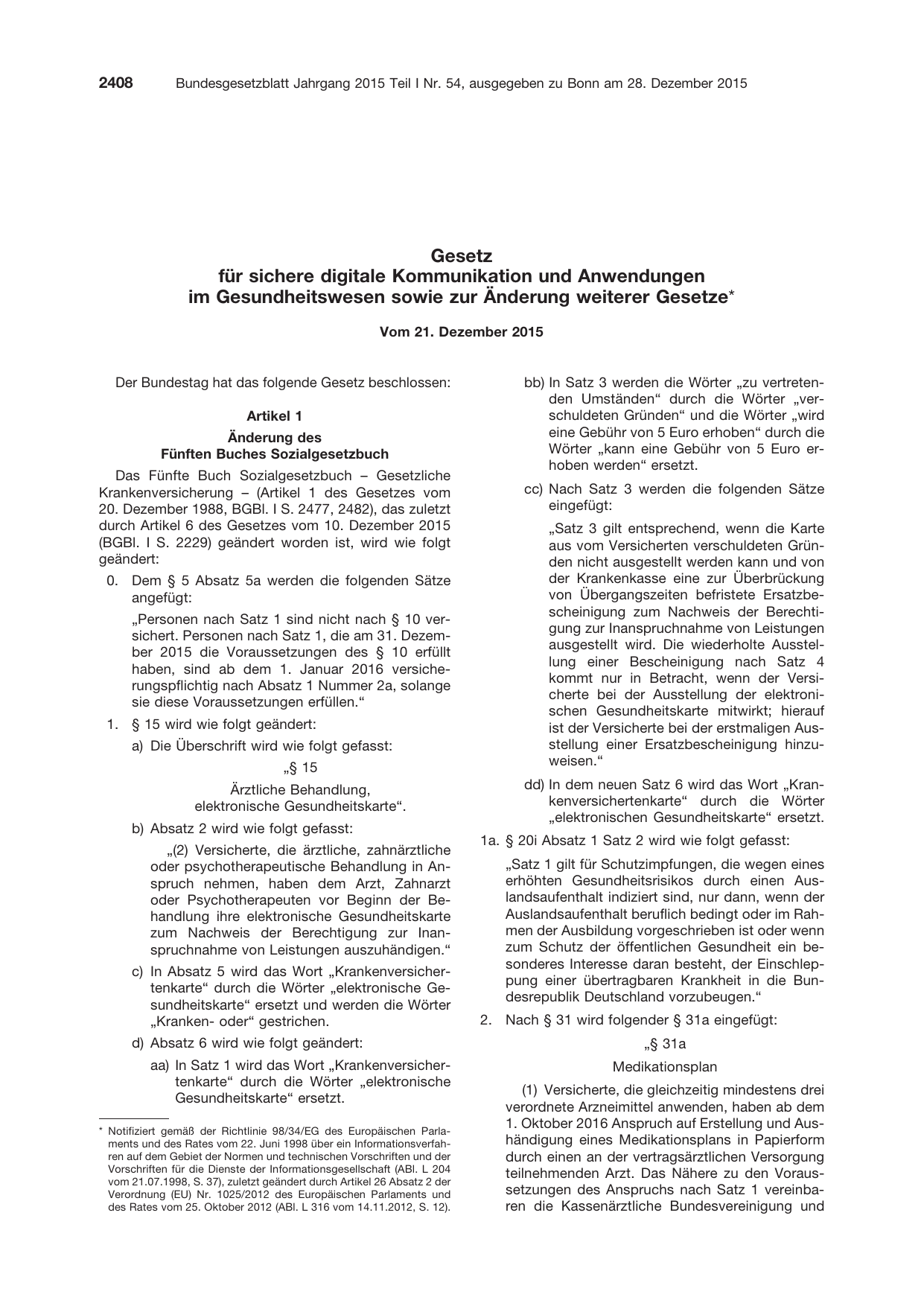 BGBl. 2015, Seite 2408 — Originalseite als Abbildung