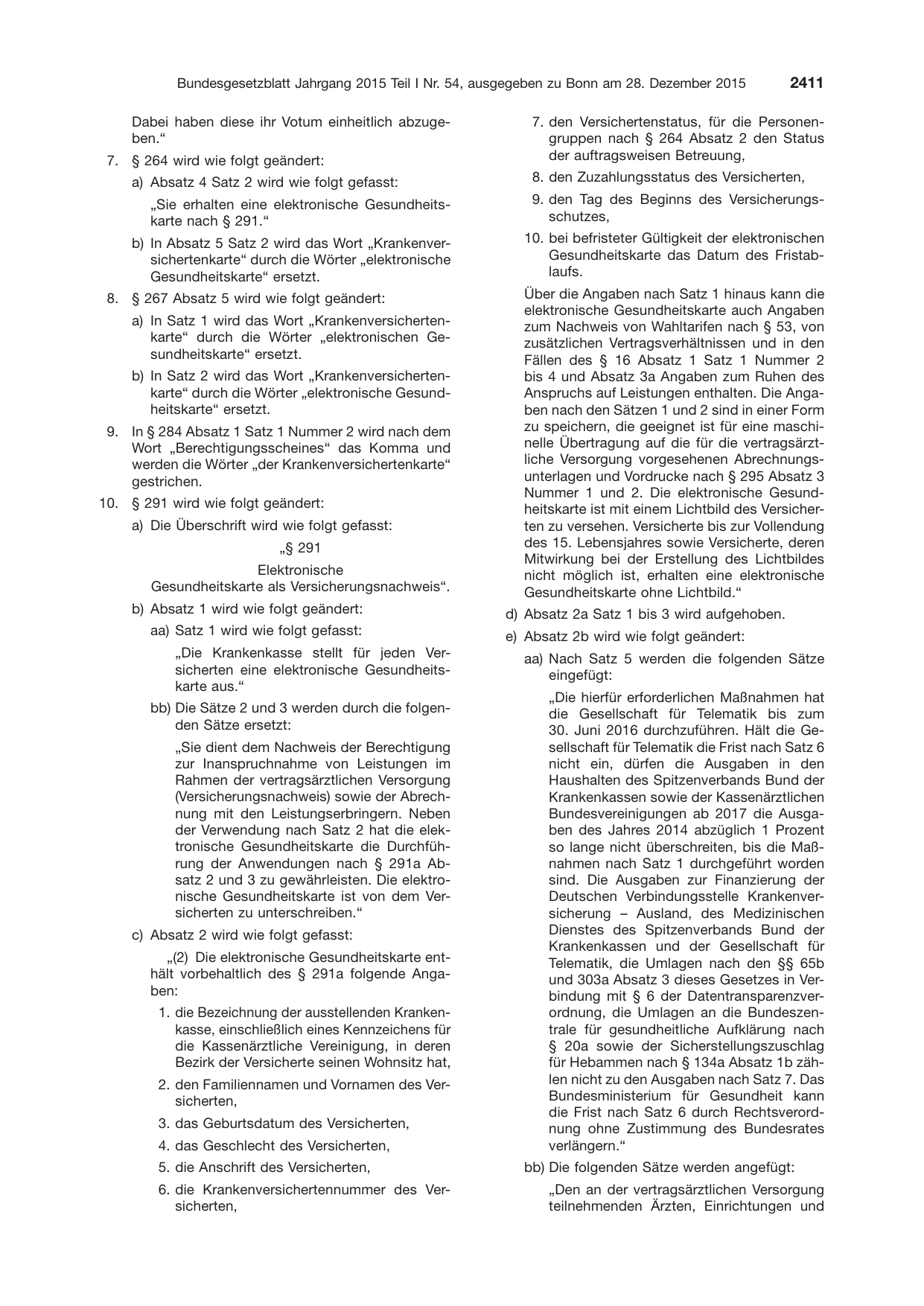 BGBl. 2015, Seite 2411 — Originalseite als Abbildung