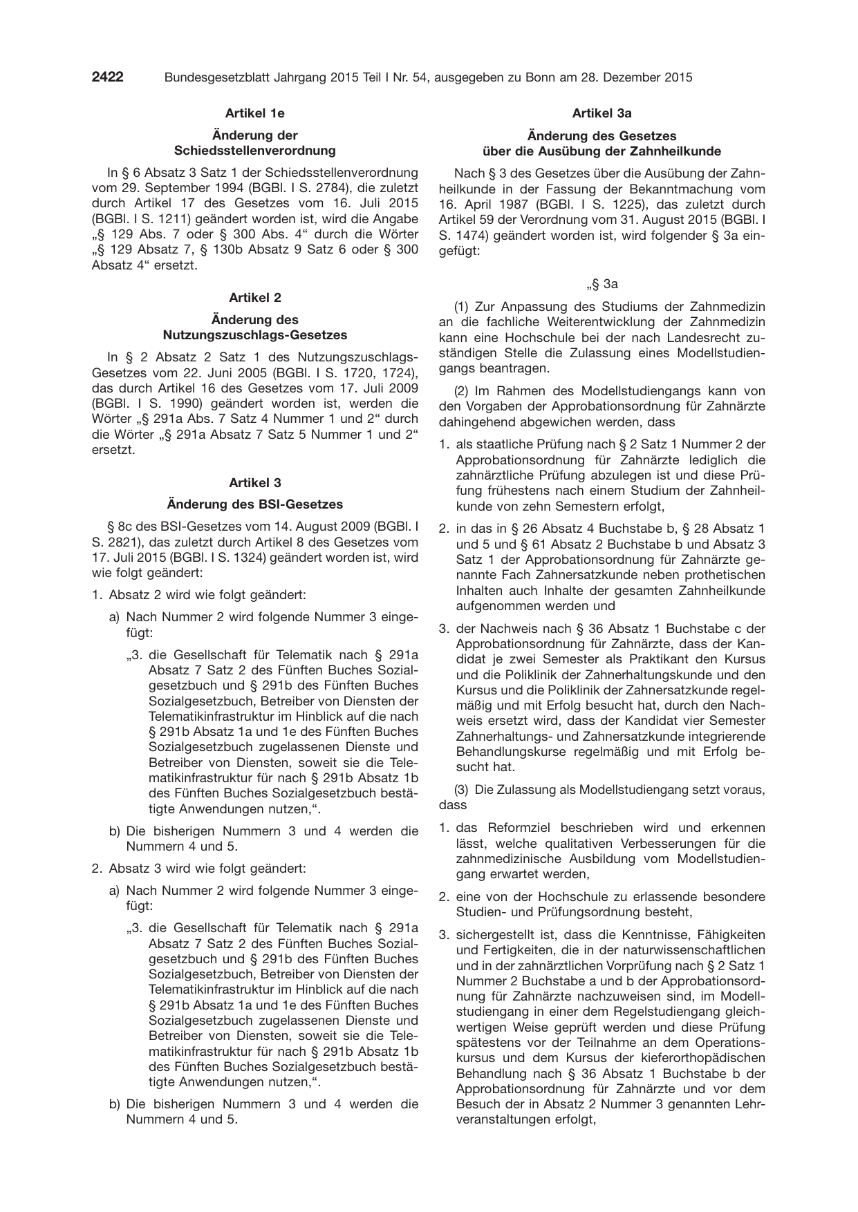 BGBl. 2015, Seite 2422 — Originalseite als Abbildung