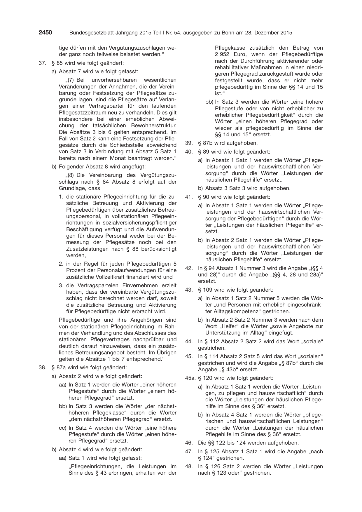 BGBl. 2015, Seite 2450 — Originalseite als Abbildung