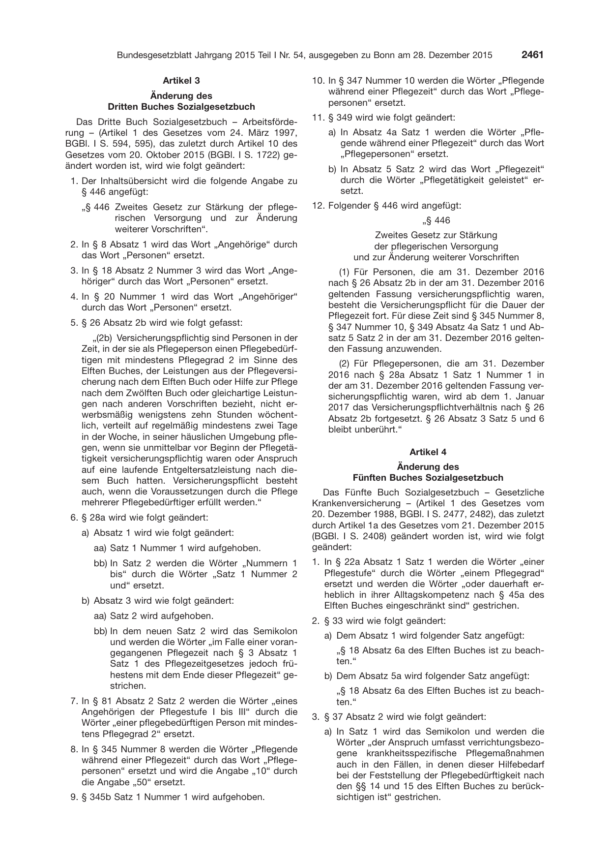 BGBl. 2015, Seite 2461 — Originalseite als Abbildung