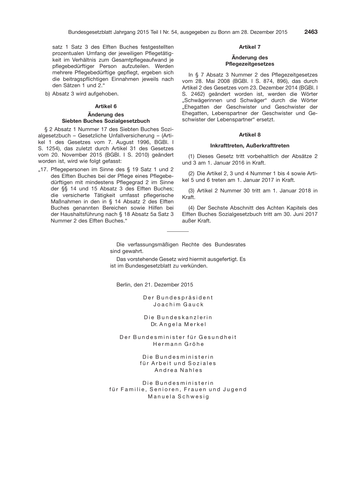 BGBl. 2015, Seite 2463 — Originalseite als Abbildung