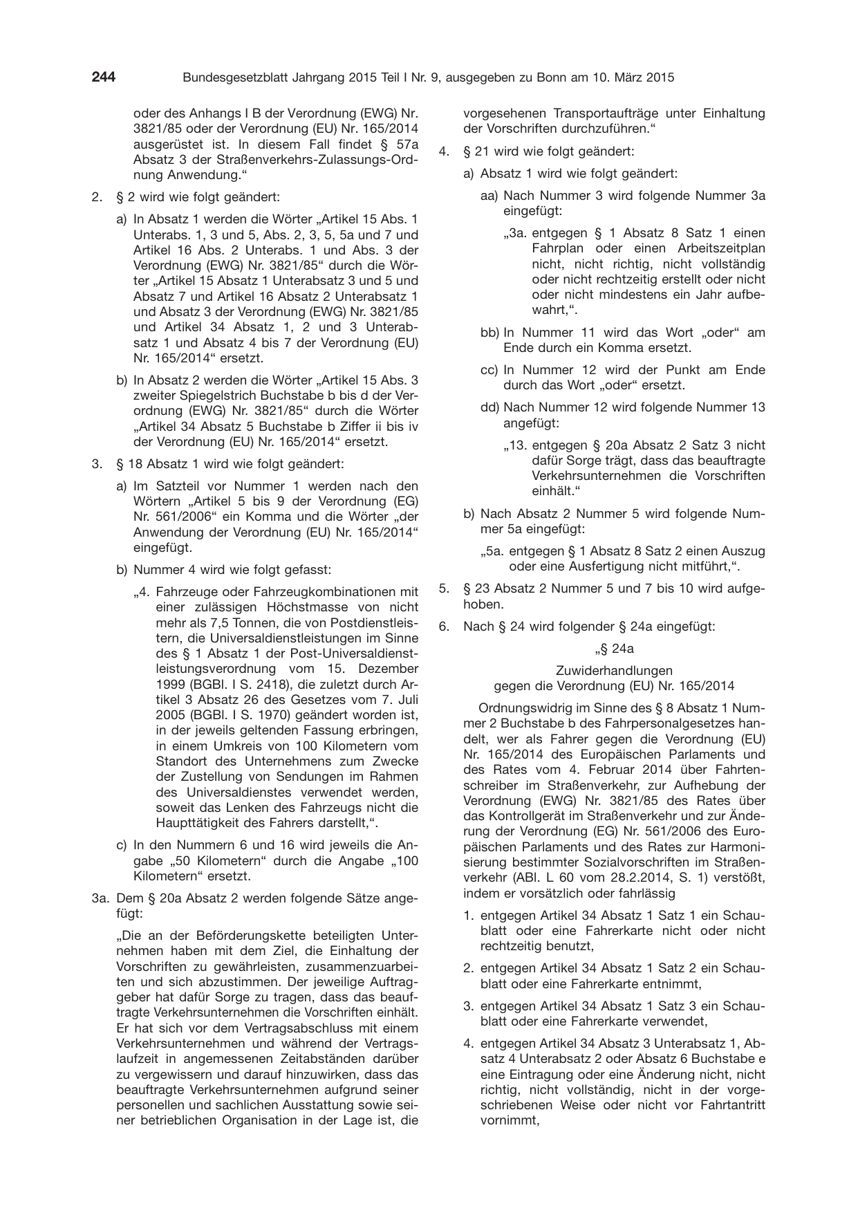 BGBl. 2015, Seite 244 — Originalseite als Abbildung