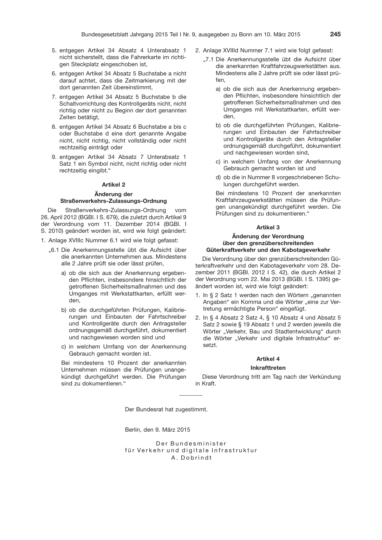 BGBl. 2015, Seite 245 — Originalseite als Abbildung