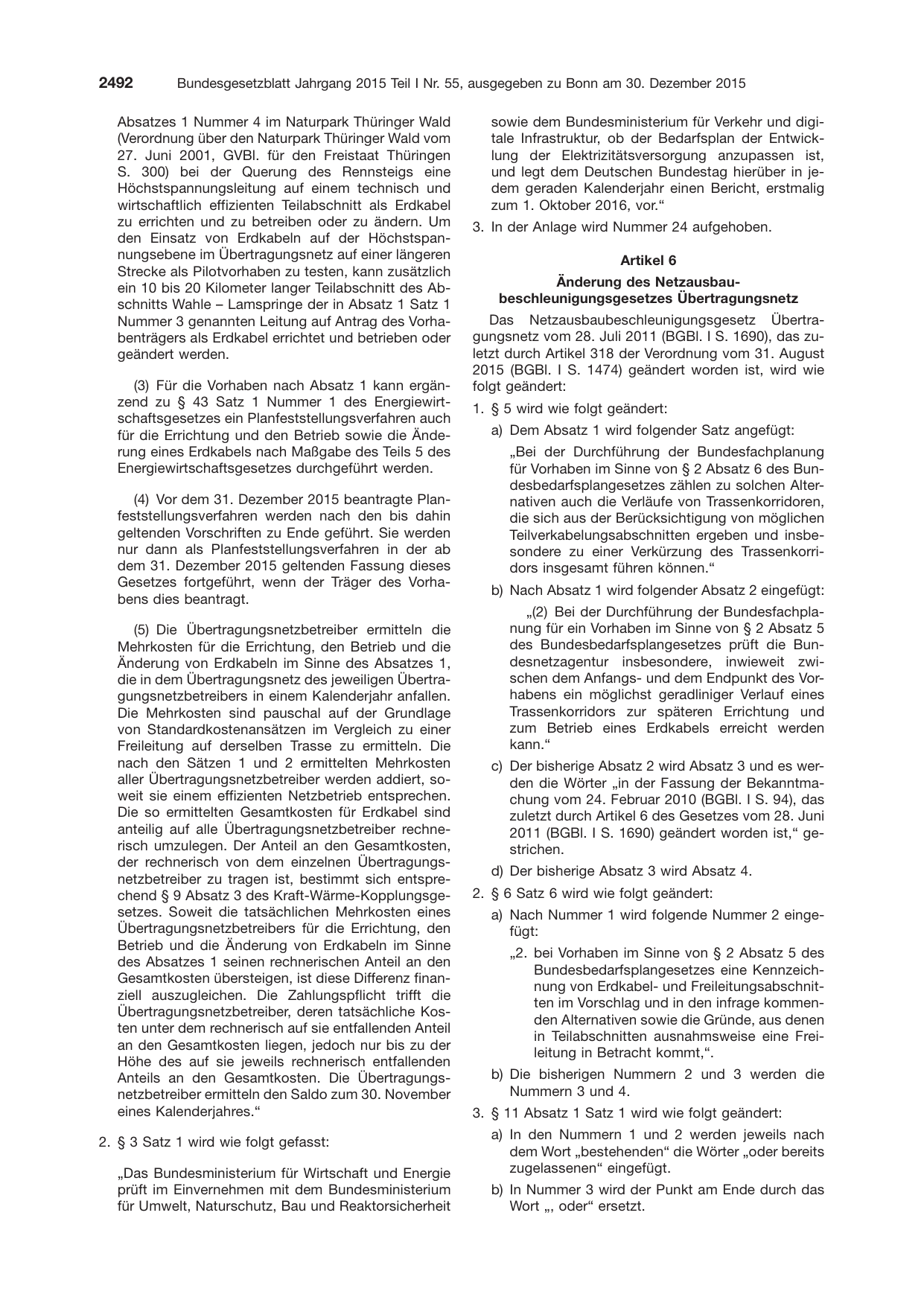 BGBl. 2015, Seite 2492 — Originalseite als Abbildung