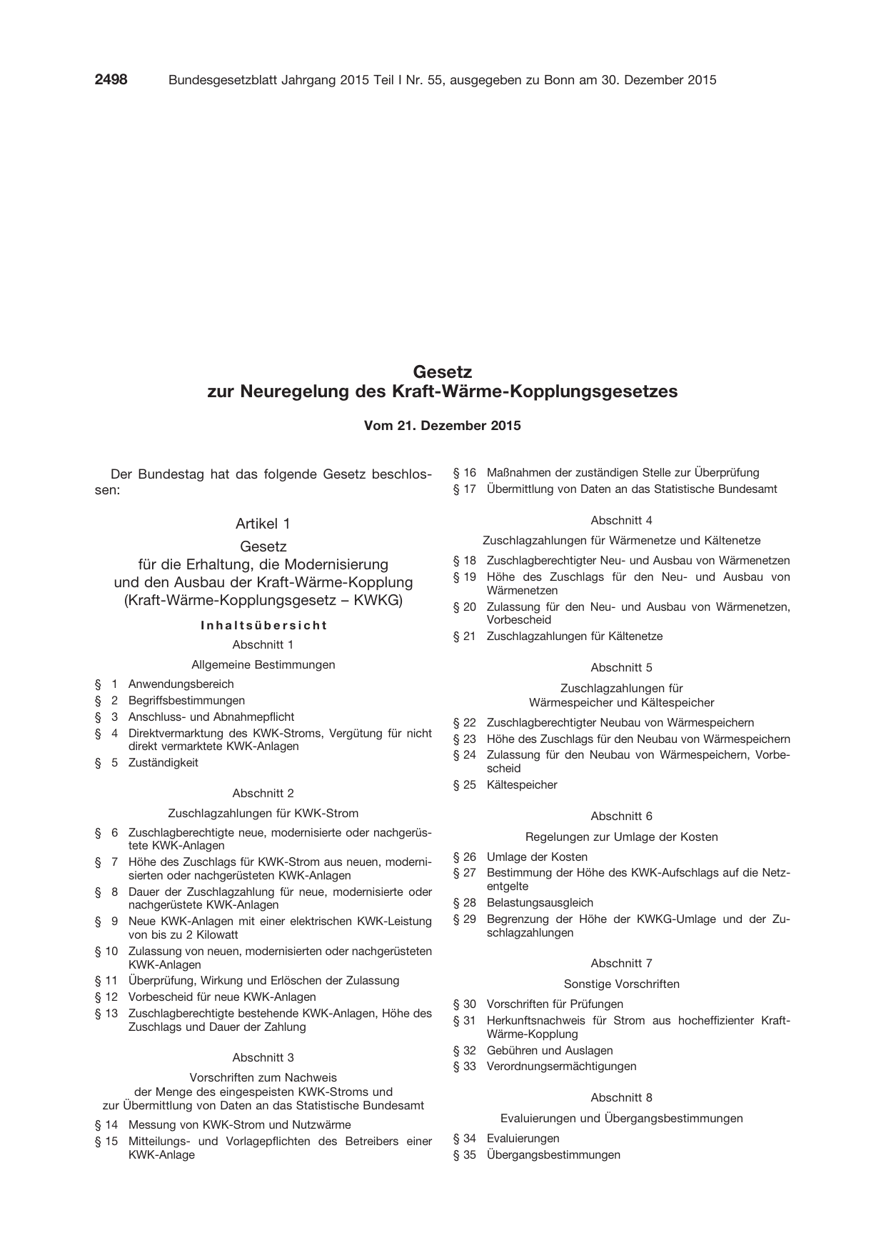 BGBl. 2015, Seite 2498 — Originalseite als Abbildung