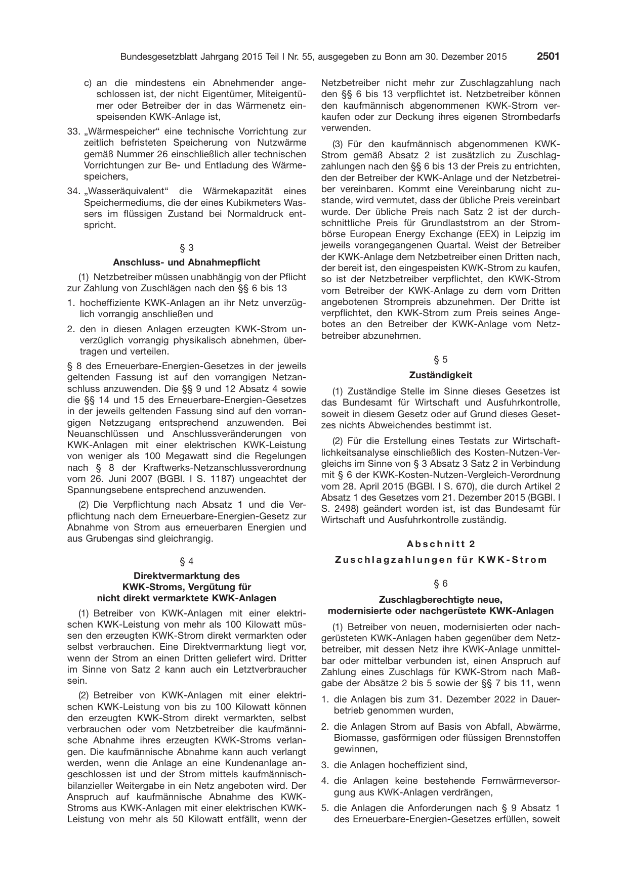 BGBl. 2015, Seite 2501 — Originalseite als Abbildung
