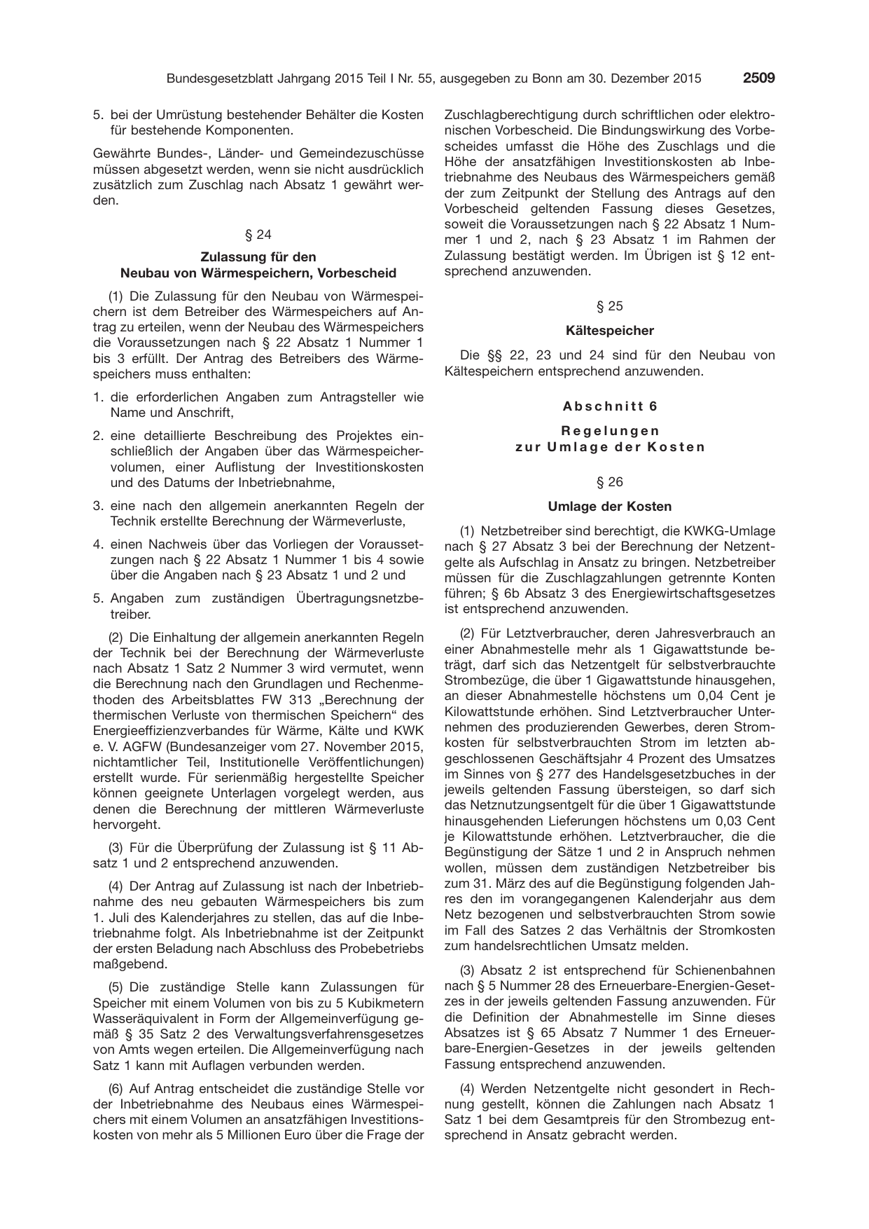 BGBl. 2015, Seite 2509 — Originalseite als Abbildung