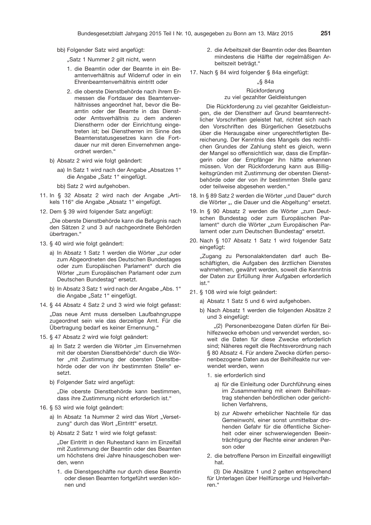 BGBl. 2015, Seite 251 — Originalseite als Abbildung