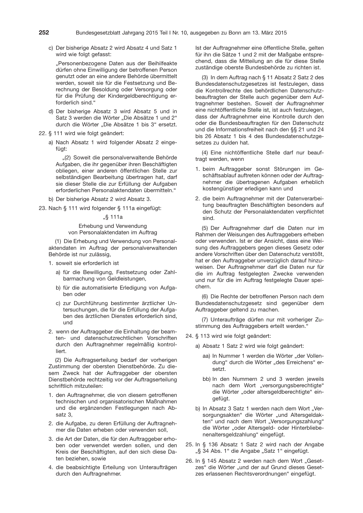 BGBl. 2015, Seite 252 — Originalseite als Abbildung
