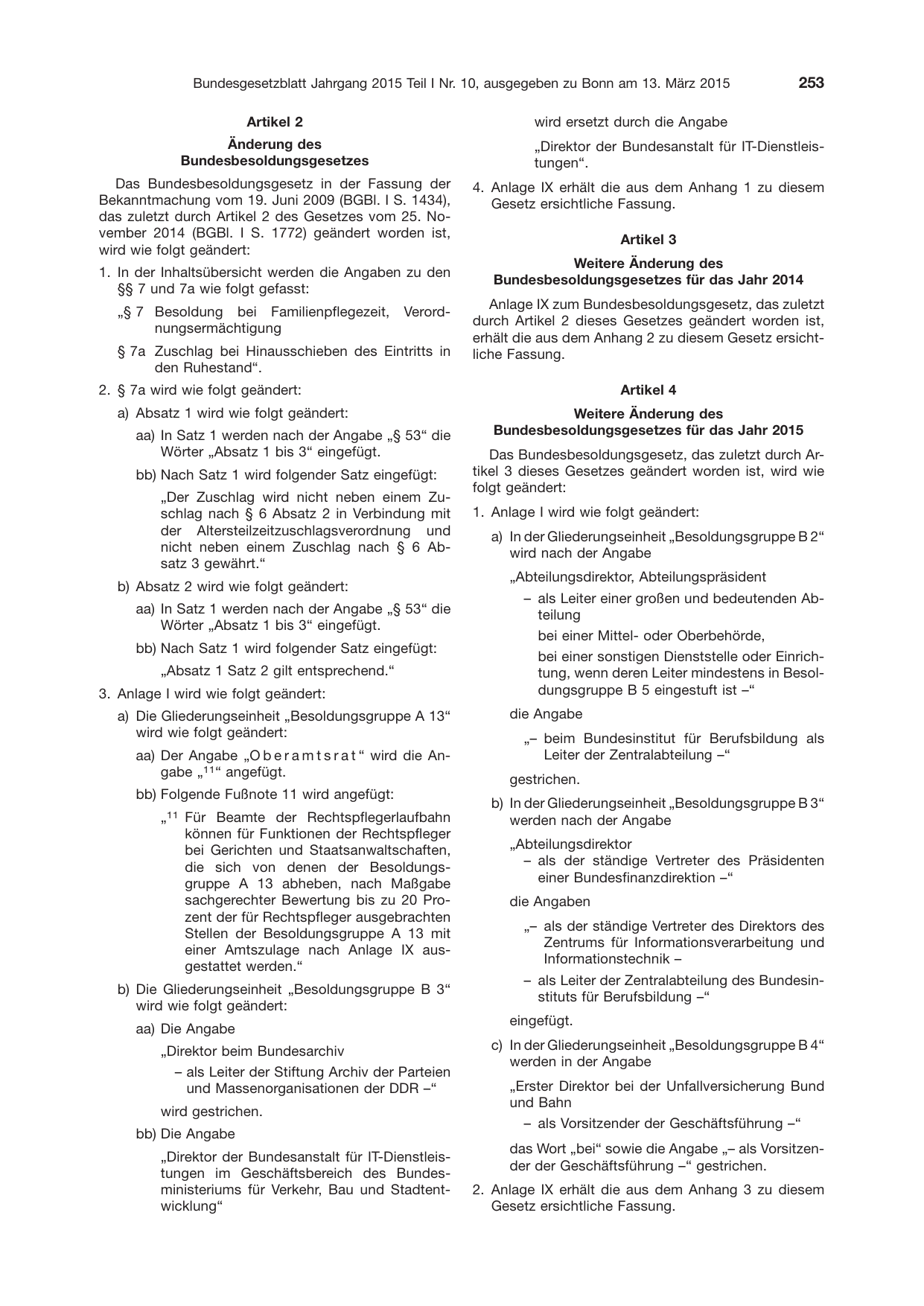 BGBl. 2015, Seite 253 — Originalseite als Abbildung