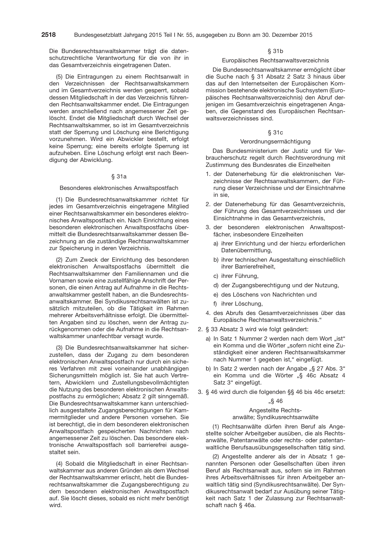BGBl. 2015, Seite 2518 — Originalseite als Abbildung