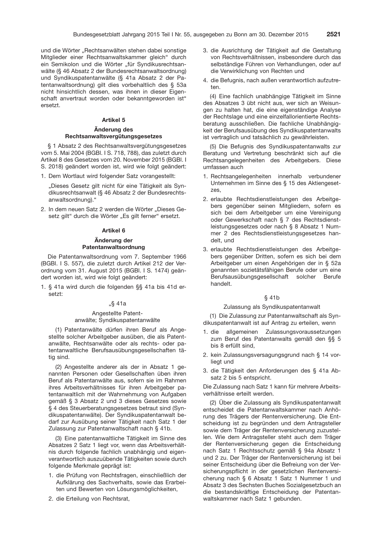 BGBl. 2015, Seite 2521 — Originalseite als Abbildung