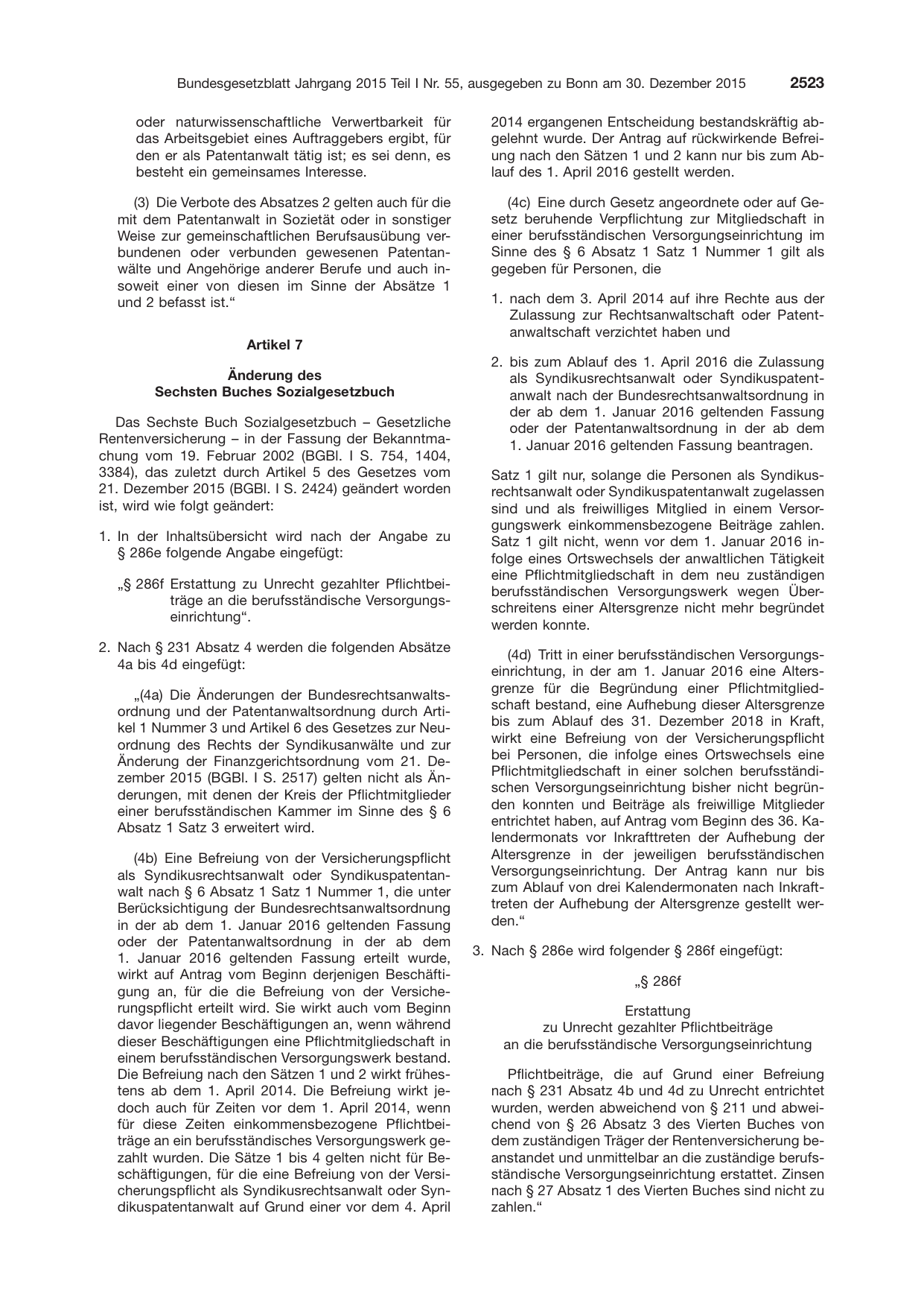 BGBl. 2015, Seite 2523 — Originalseite als Abbildung