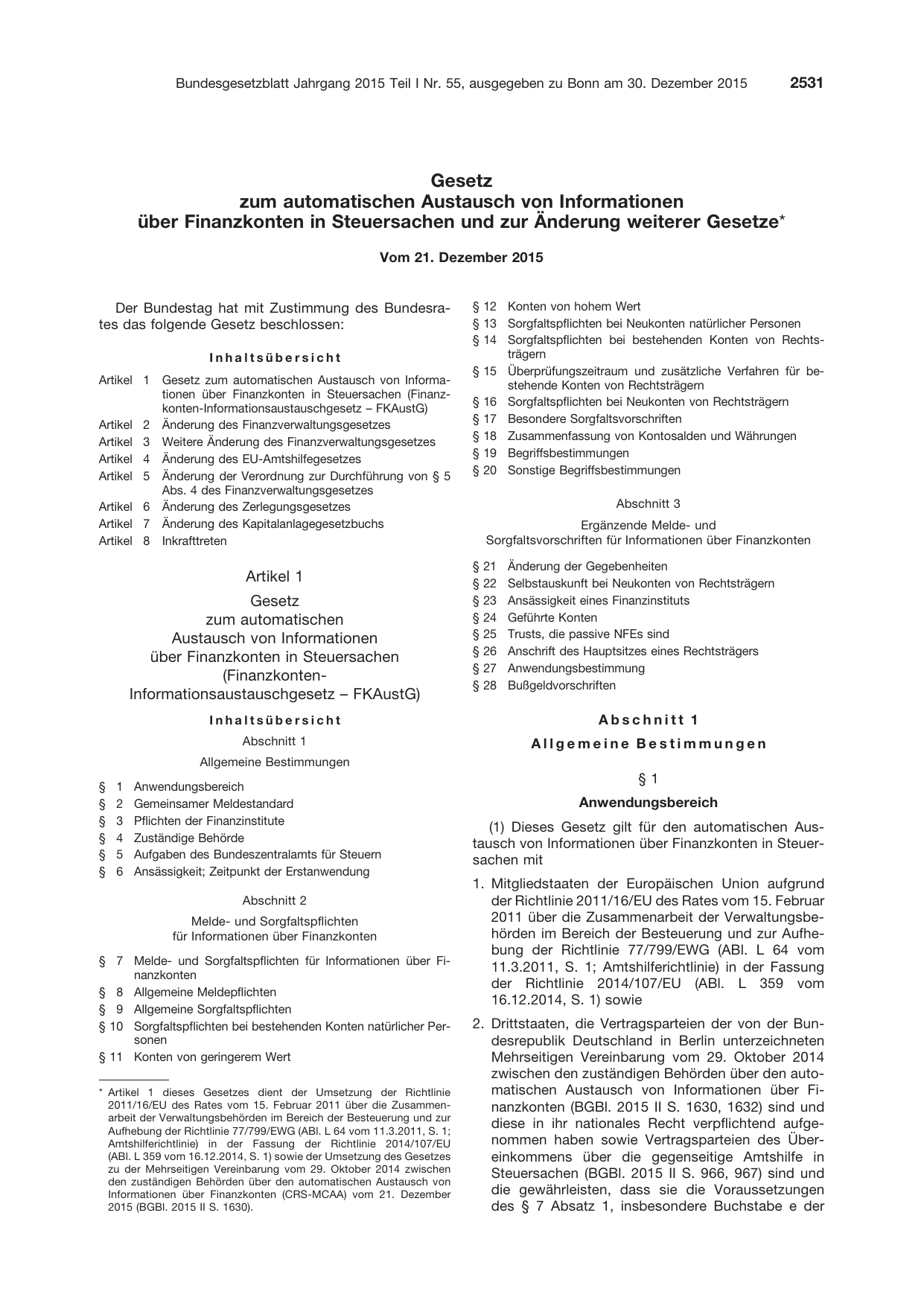 BGBl. 2015, Seite 2531 — Originalseite als Abbildung