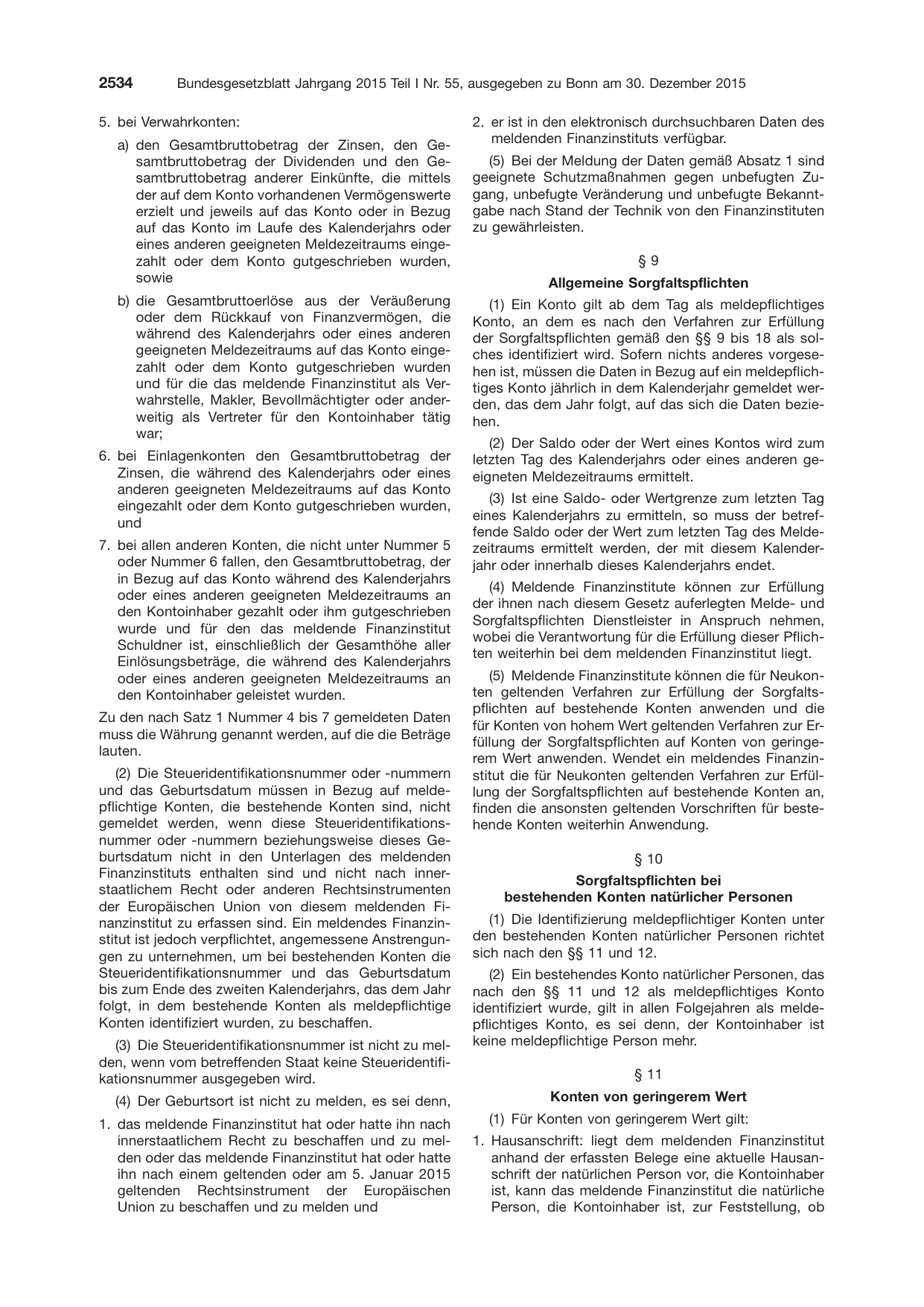 BGBl. 2015, Seite 2534 — Originalseite als Abbildung