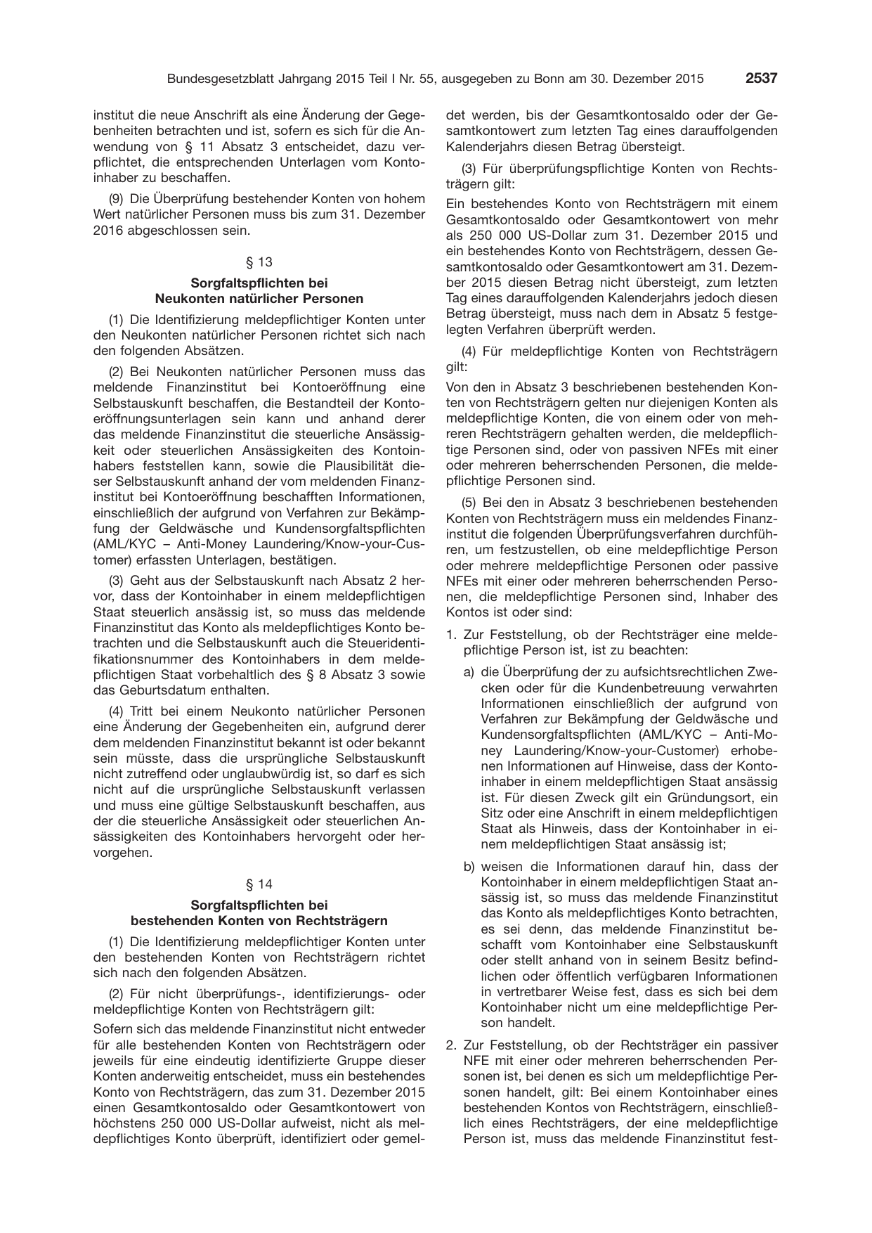 BGBl. 2015, Seite 2537 — Originalseite als Abbildung