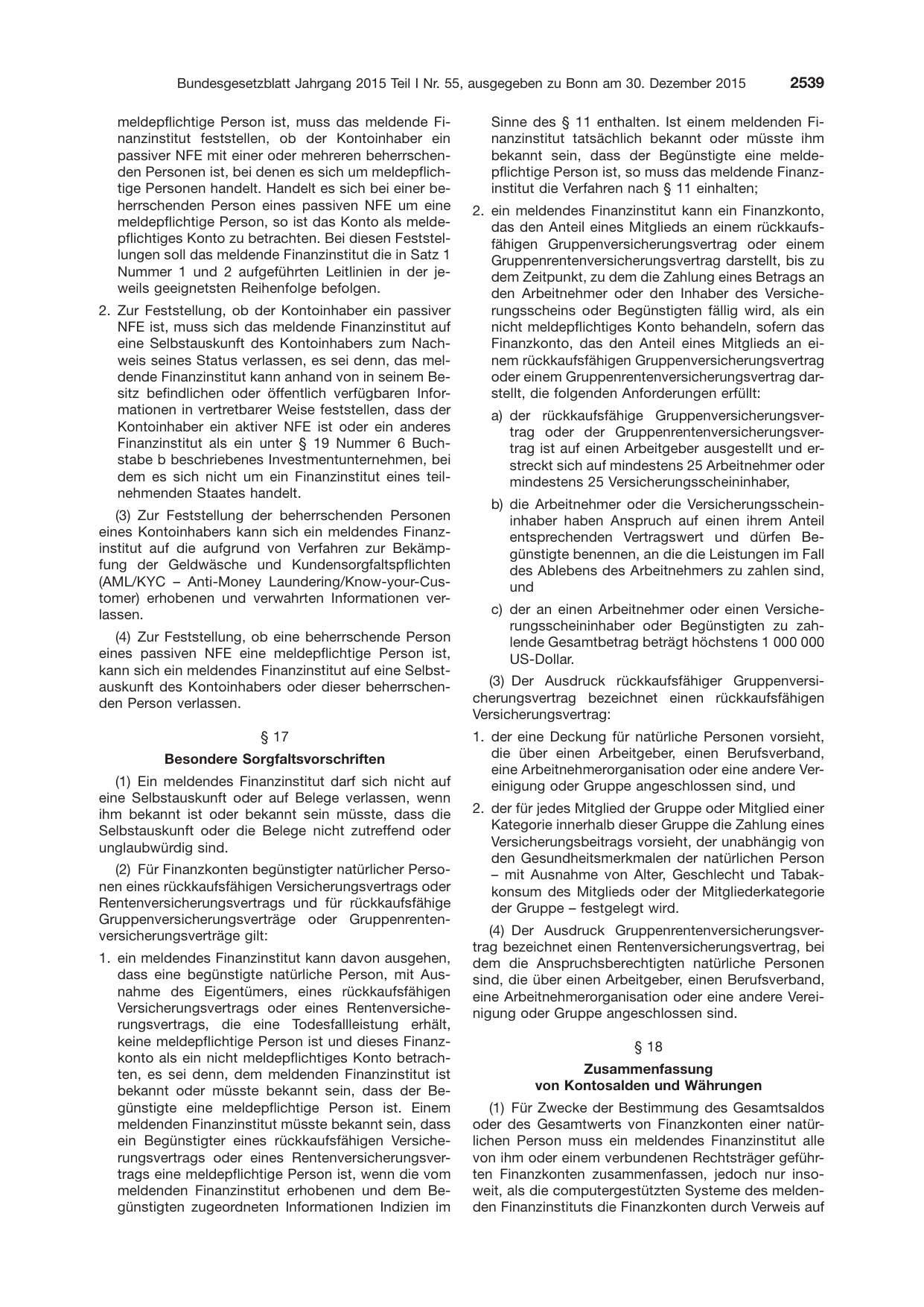 BGBl. 2015, Seite 2539 — Originalseite als Abbildung